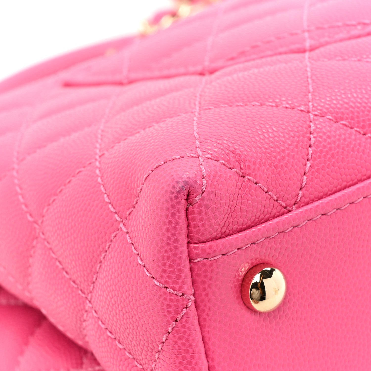 Chanel Caviar Quilted Small Coco Handle Flap Dark Pink 14 of 15