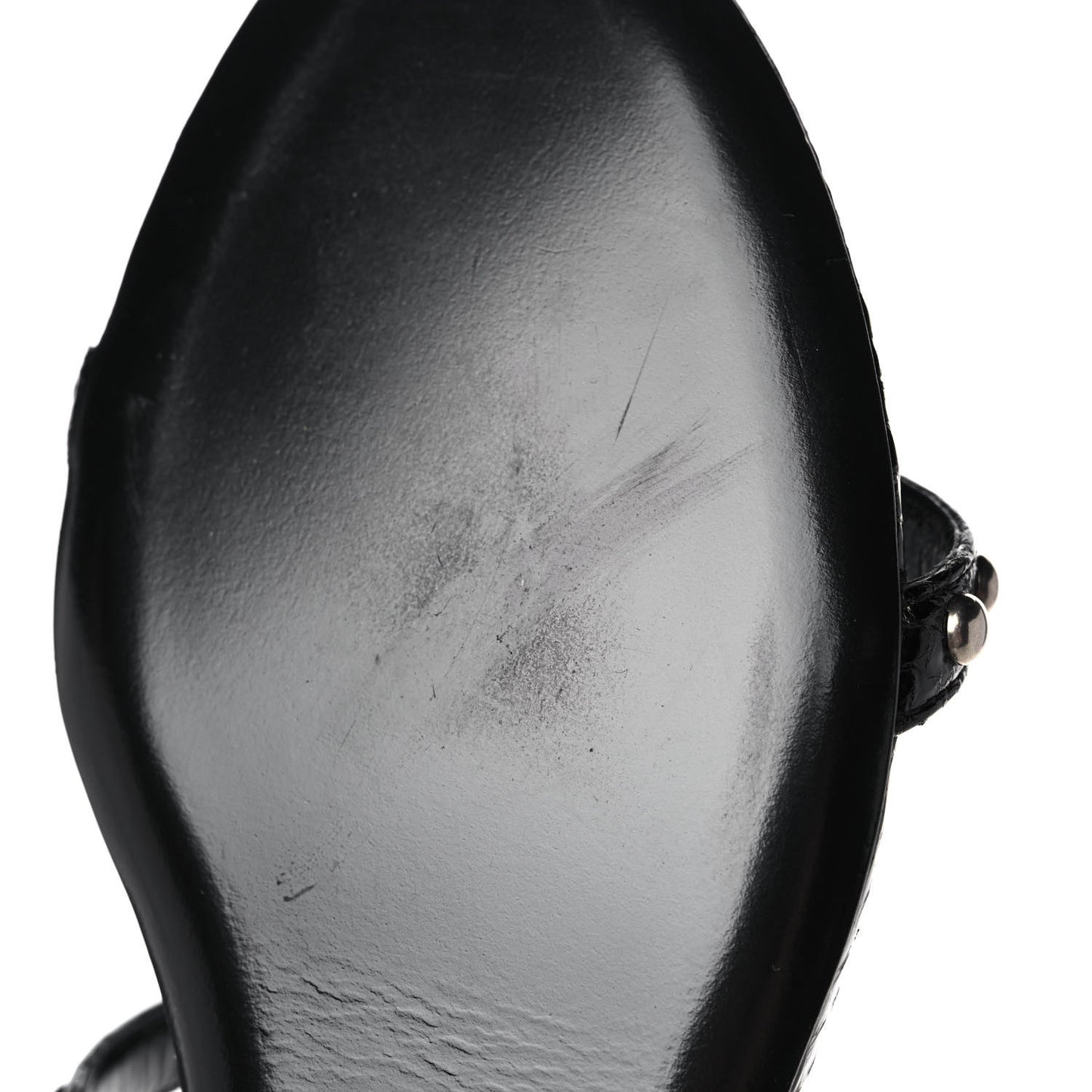Ayers Snakeskin Embellished Kate Flat Sandals 36 Black