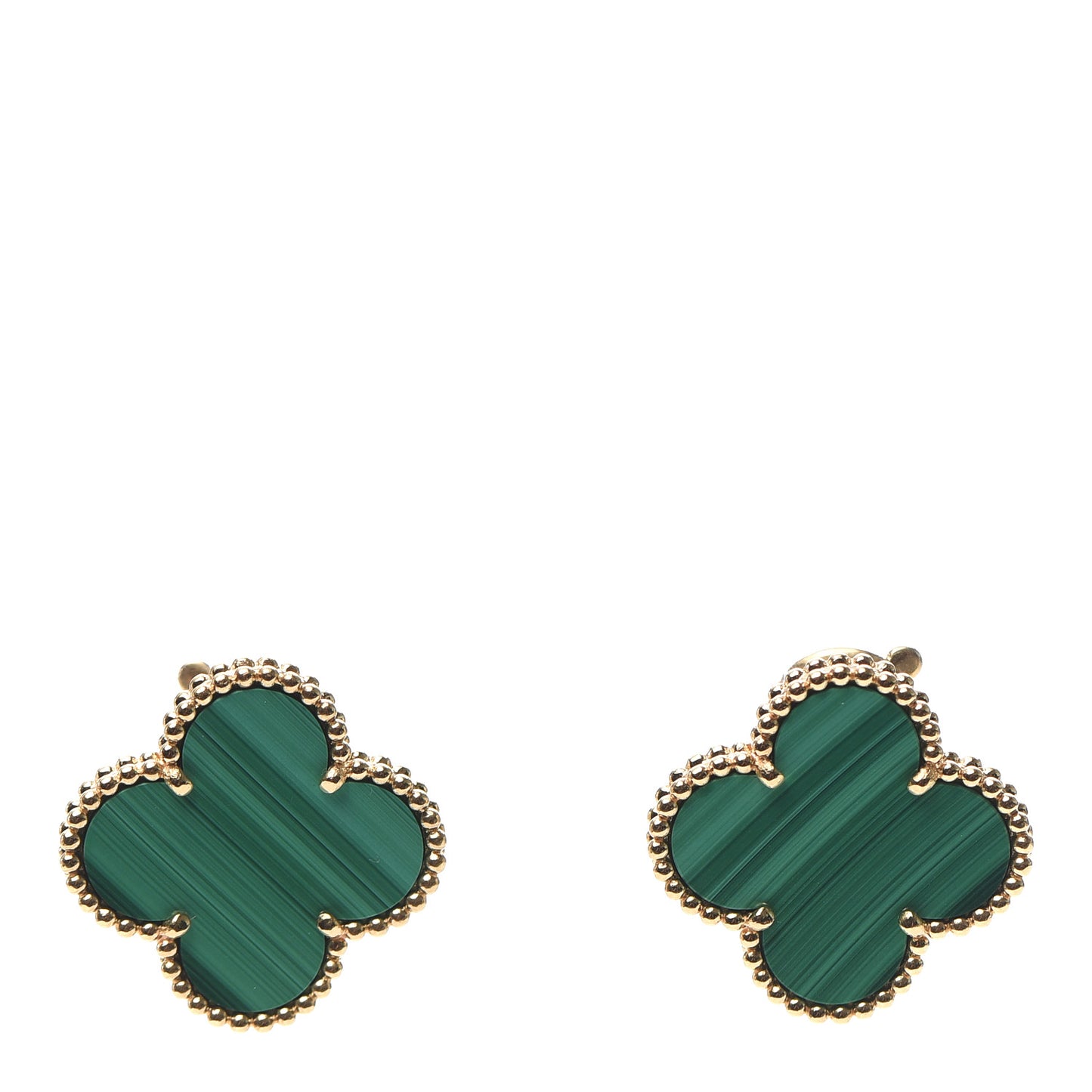 18K Yellow Gold Malachite Magic Alhambra Earrings