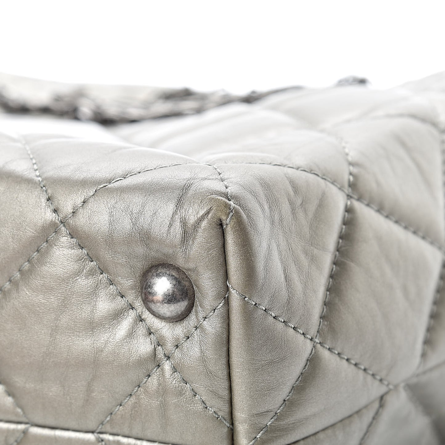 Aged Calfskin Quilted Reissue 2.55 Tote Light Gold