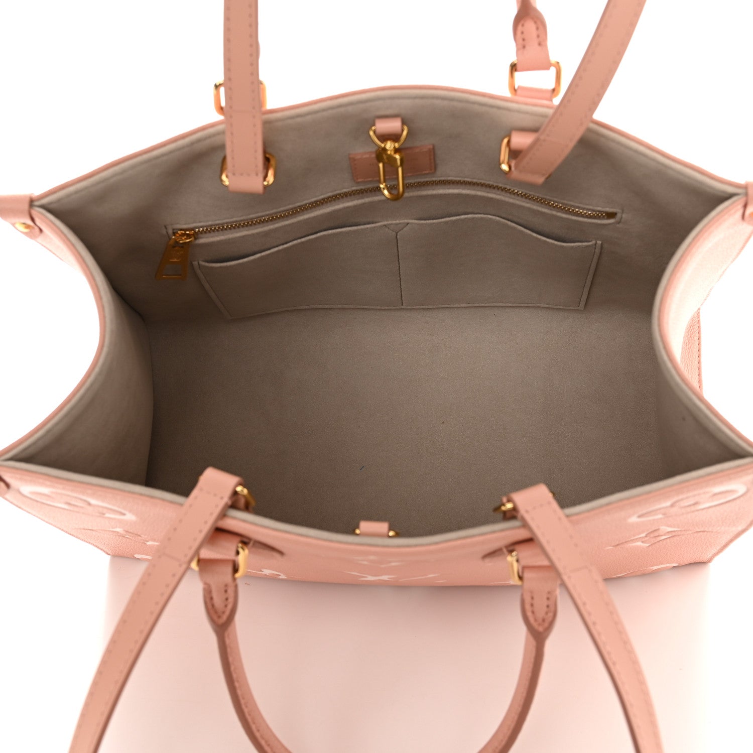 Louis Vuitton Empreinte Monogram Giant Onthego MM Rose Trianon Creme 5 of 10