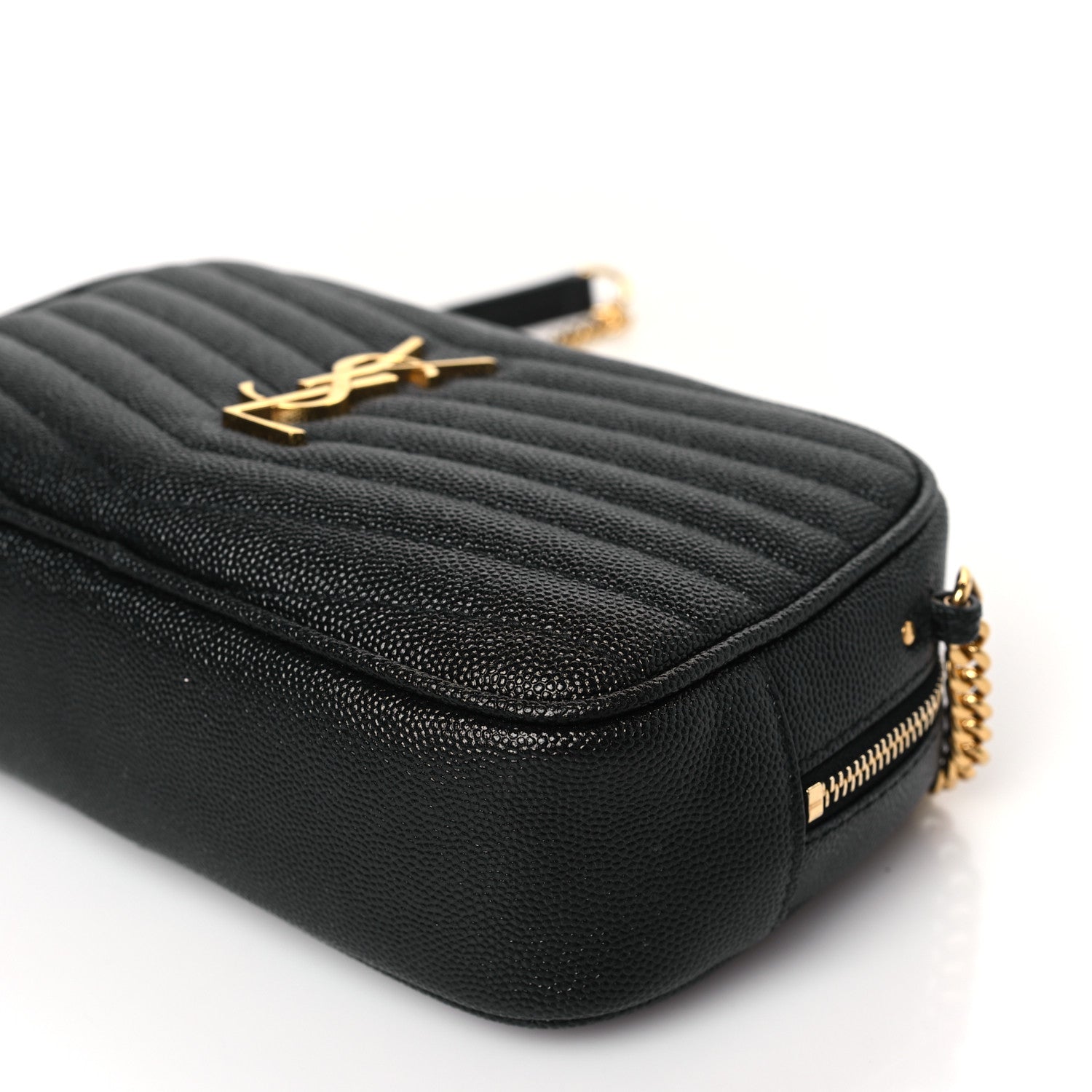 Saint Laurent Grain De Poudre Matelasse Monogram Mini Lou Camera Bag Black 9 of 9