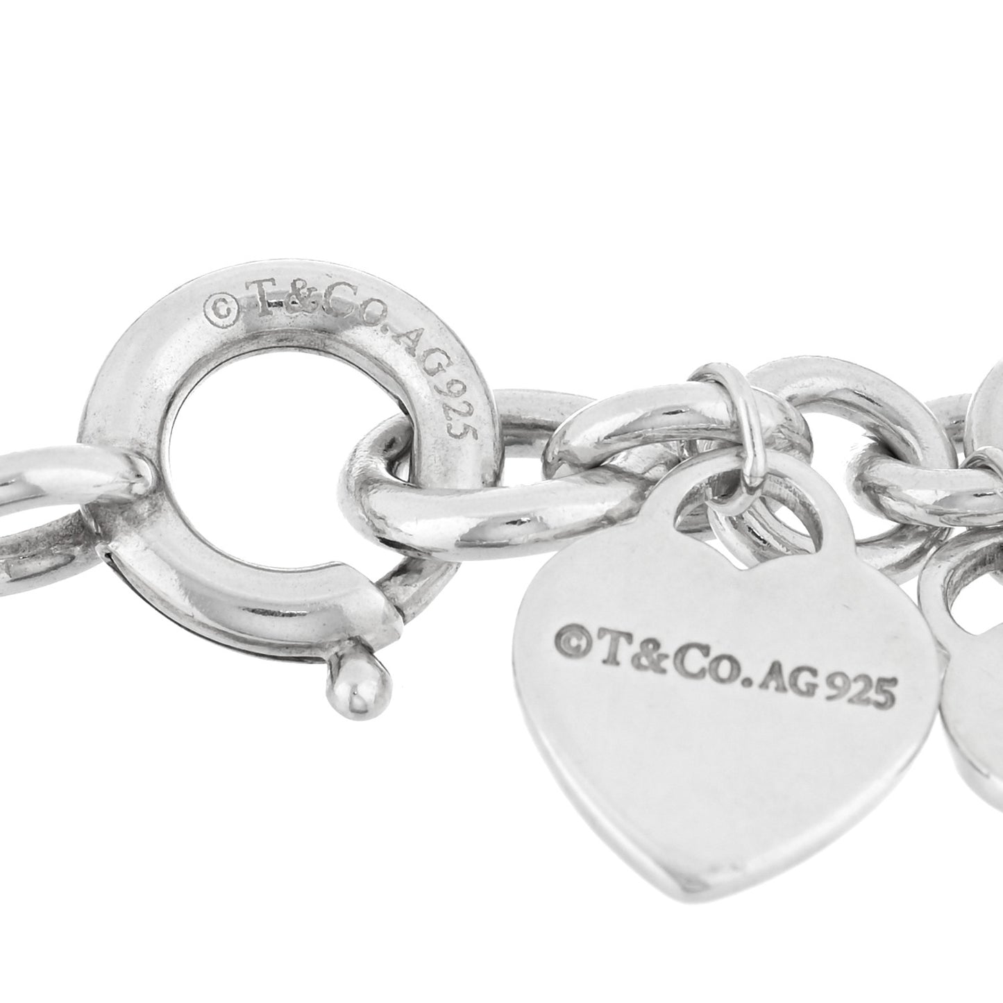 Sterling Silver Mini Return to Tiffany Multi Heart Tag Charm Bracelet