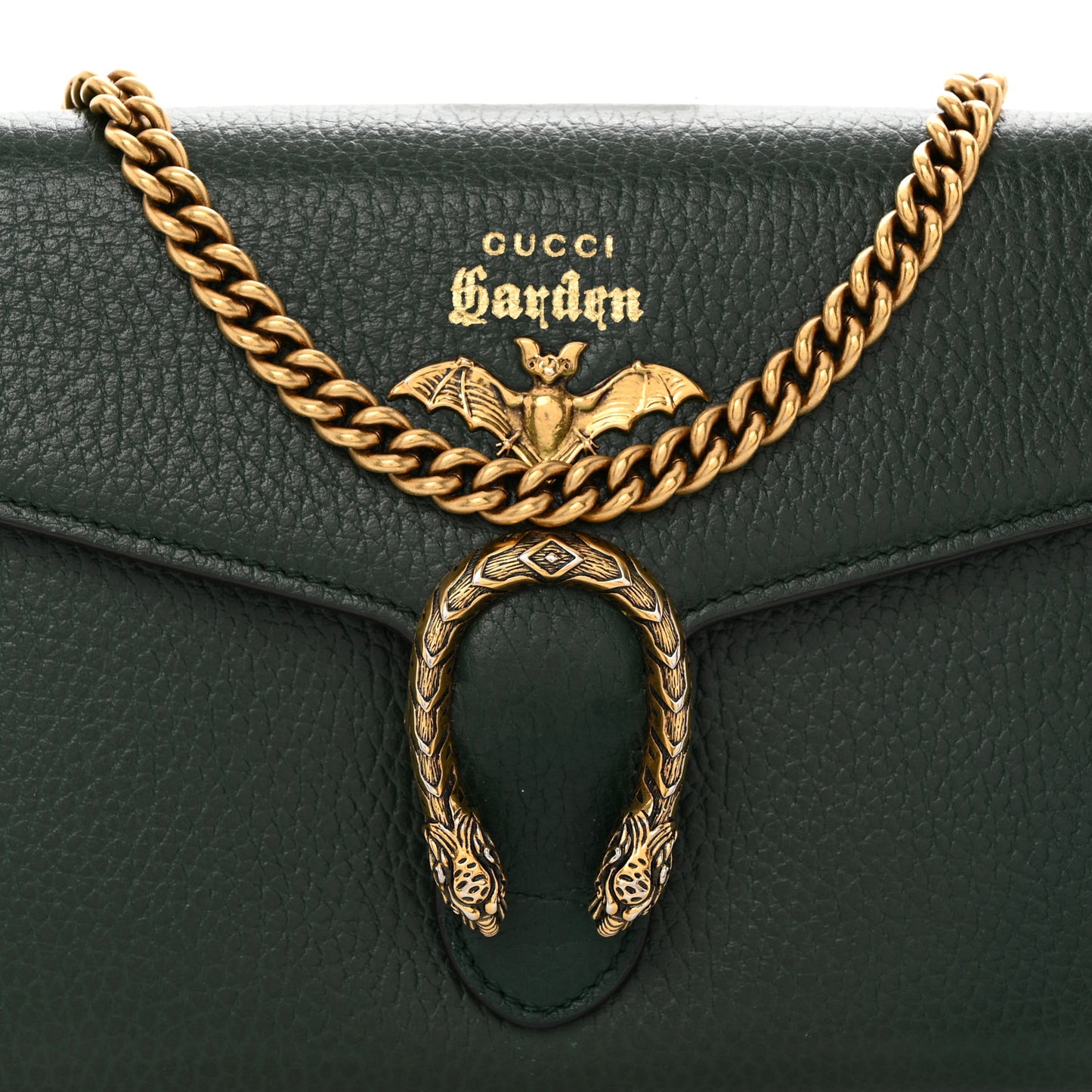 Calfskin Garden Dionysus Chain Wallet Emerald