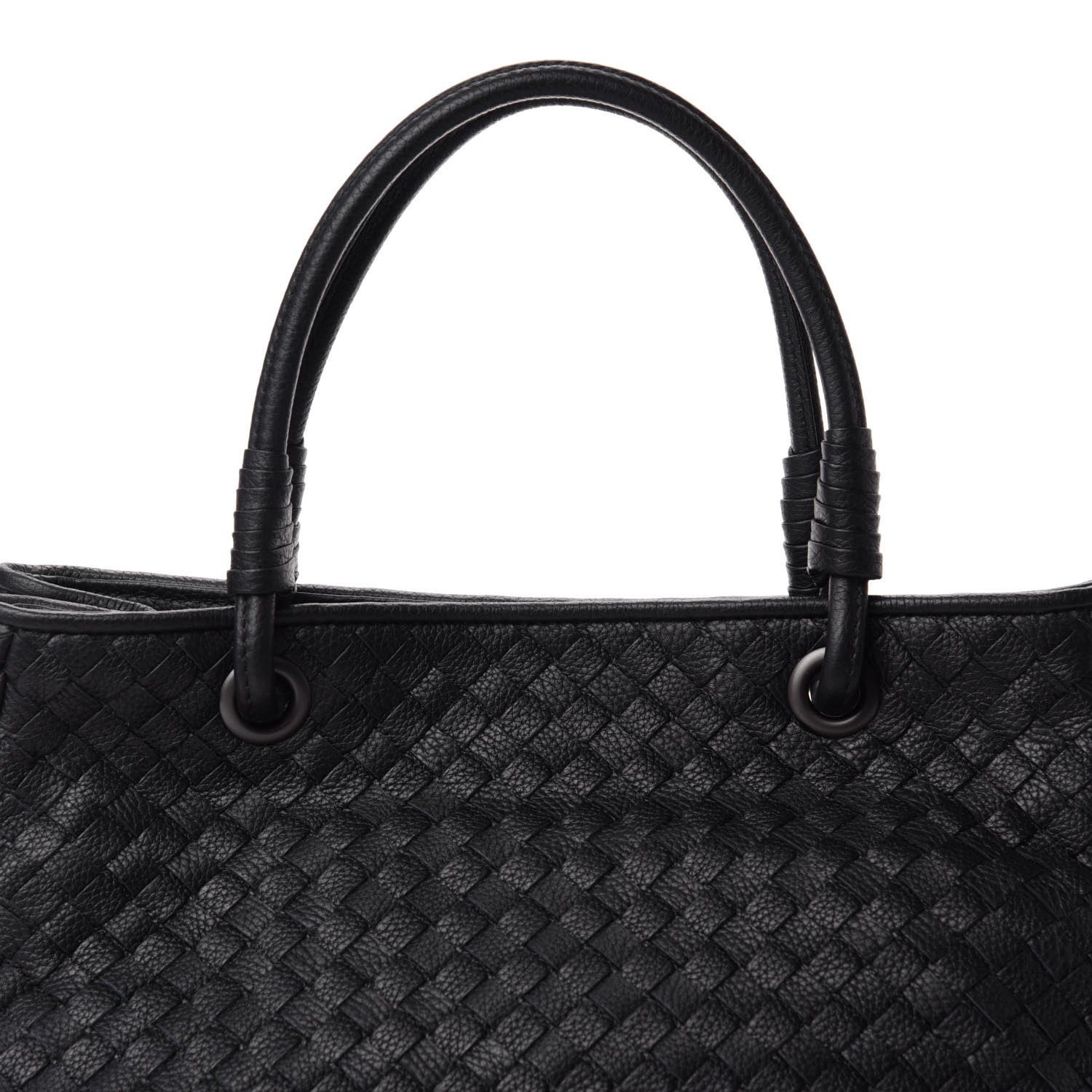 Bottega Veneta Grainy Calfskin Intrecciato Woven Tote Black 10 of 10
