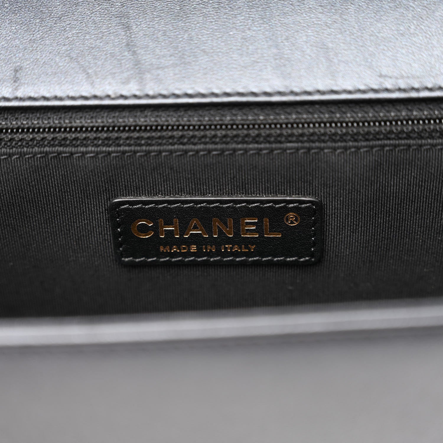 Chanel Metallic Lambskin Quilted Large Boy Flap Black 6 of 11