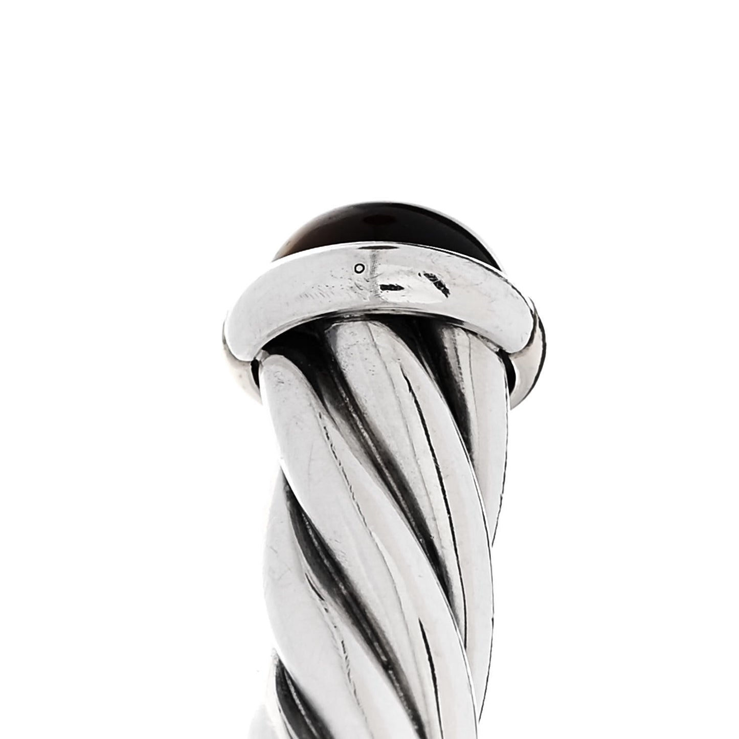 Sterling Silver 14K Yellow Gold Tiger's Eye 6mm Cable Cuff Bracelet
