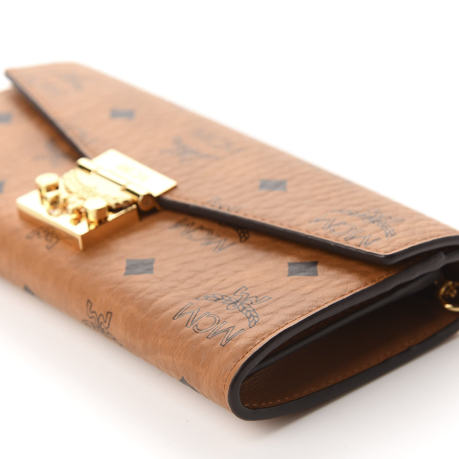 MCM Visetos Large Patricia Wallet On Chain Cognac 7 of 9