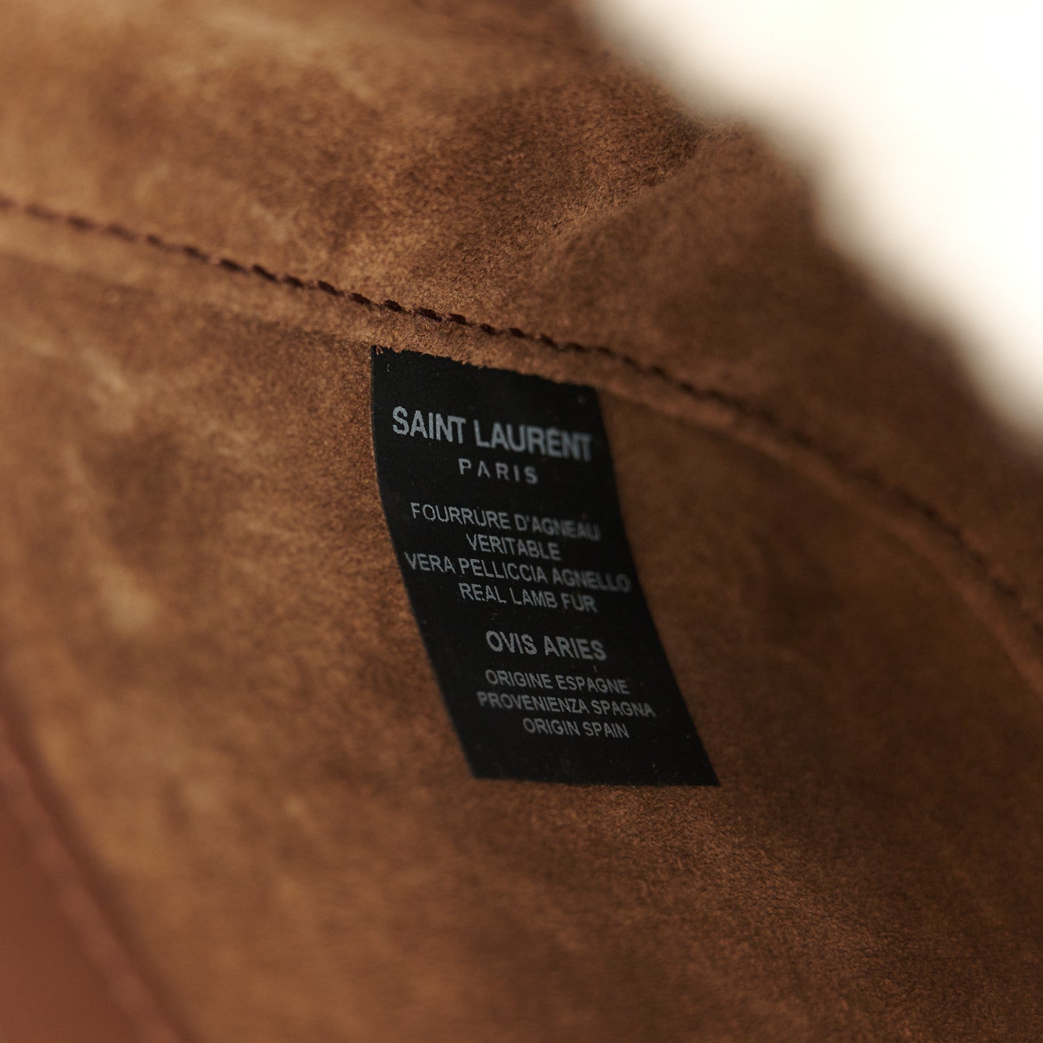Saint Laurent Shearling Le 5 A 7 Mini Hobo Natural Beige 8 of 12