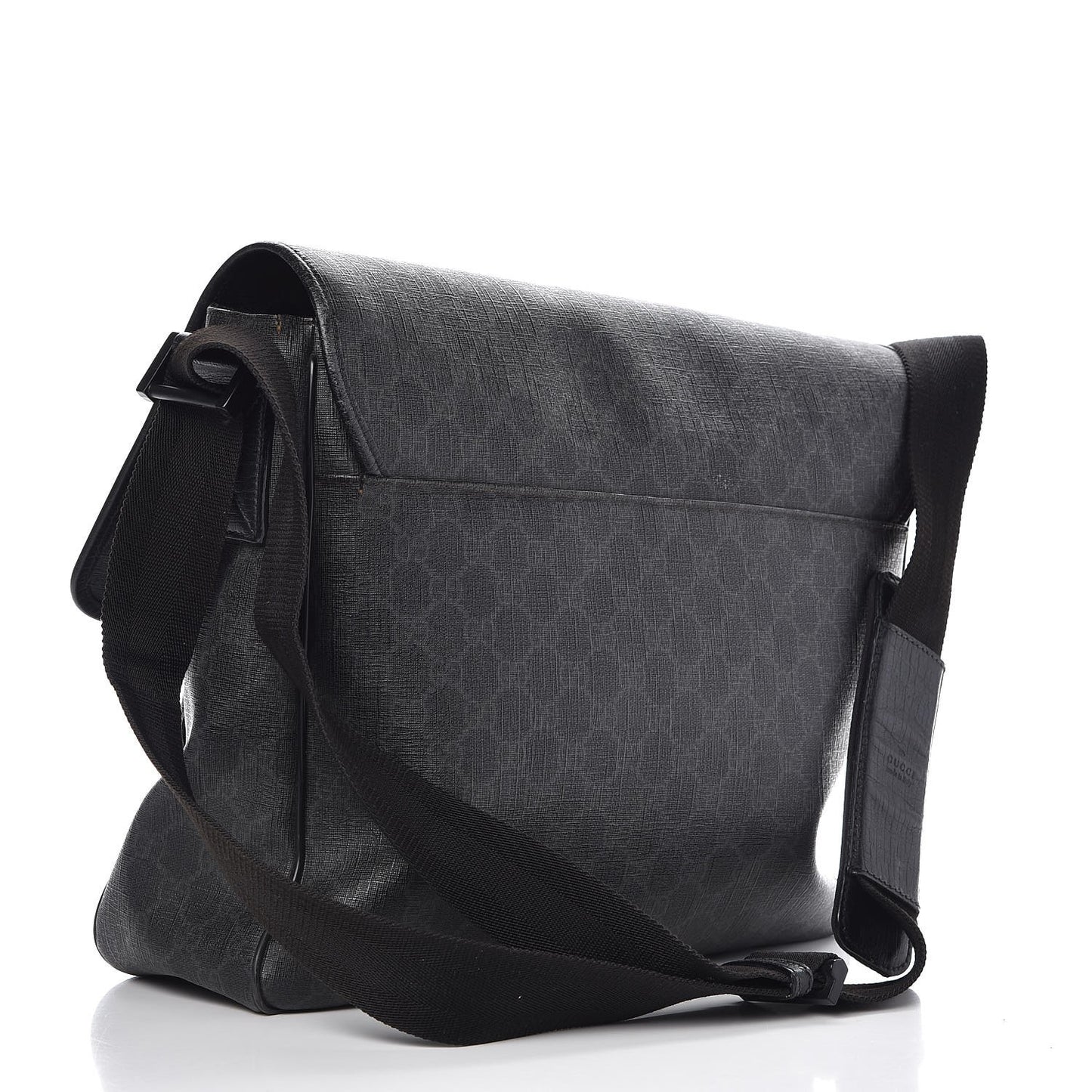 GG Plus Monogram Medium Flap Messenger Bag Black