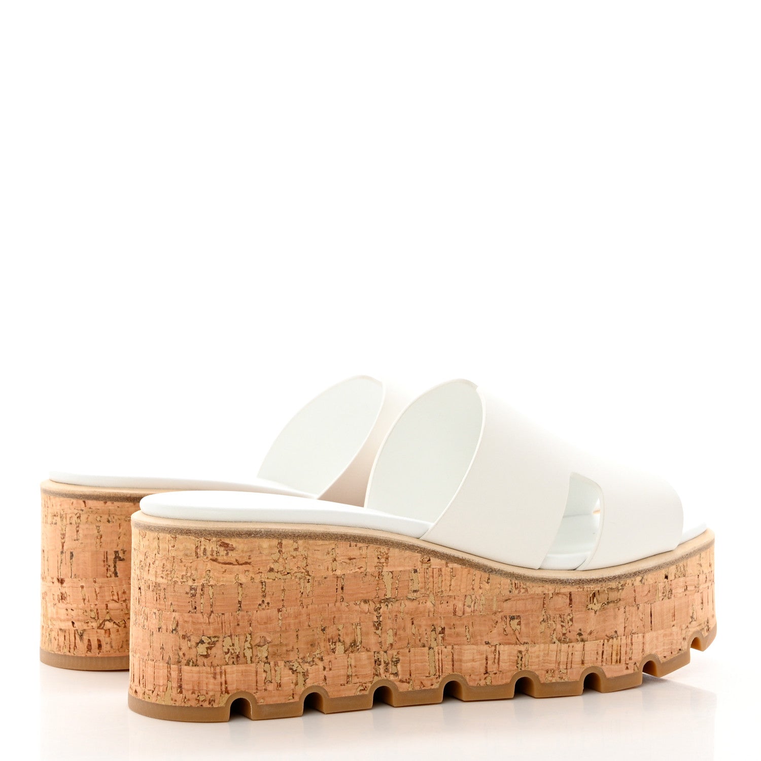 Hermes Calfskin Cork Eze 30 Sandals 36 White 4 of 9