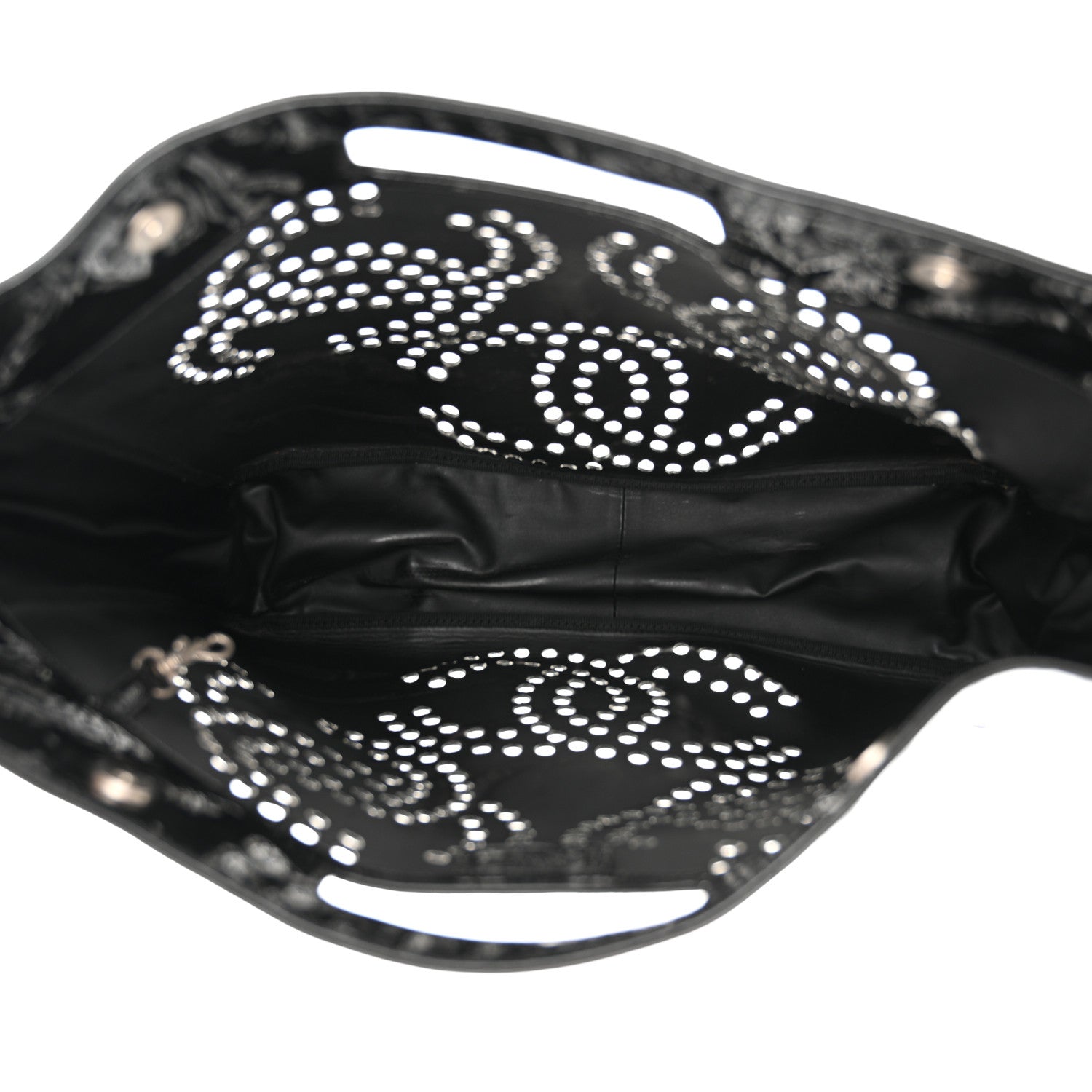 Chanel Patent Perforated CC Handle Bag Black 5 of 18