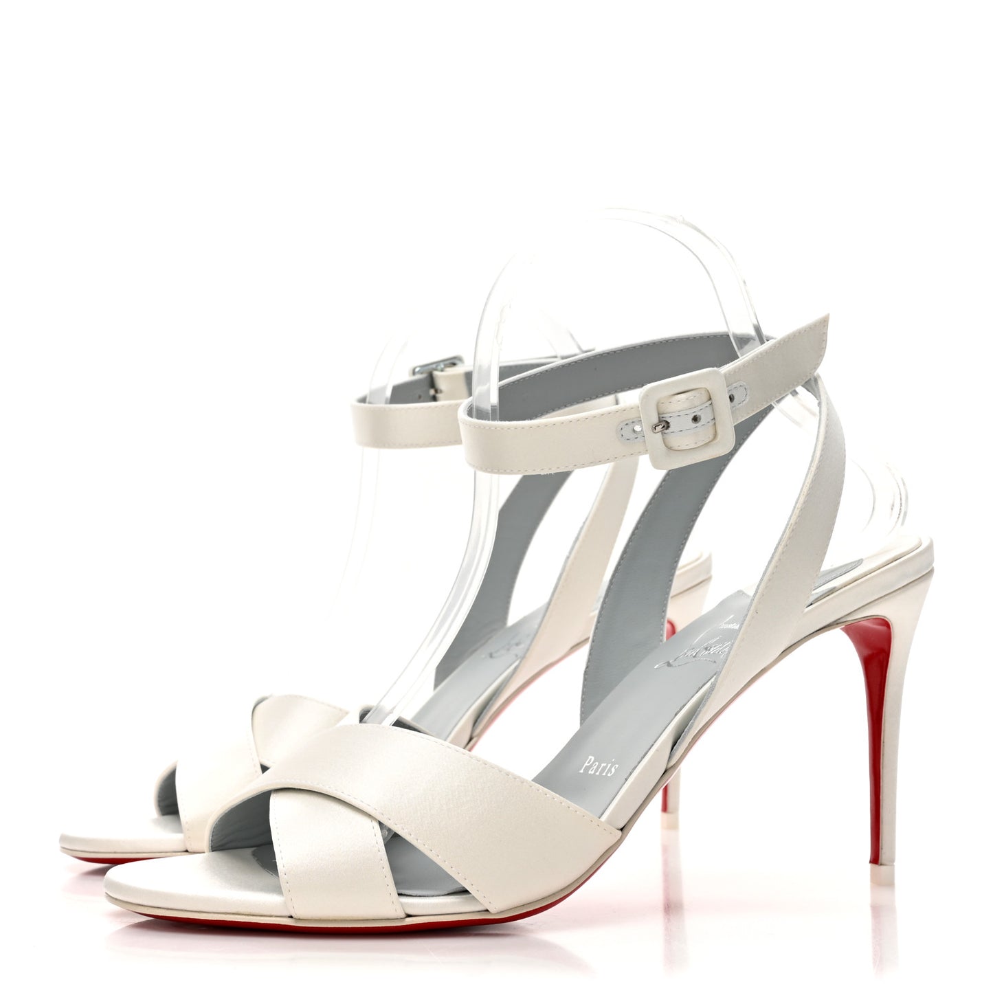 Crepe Satin Mariza 85 Sandals 41 Ivory