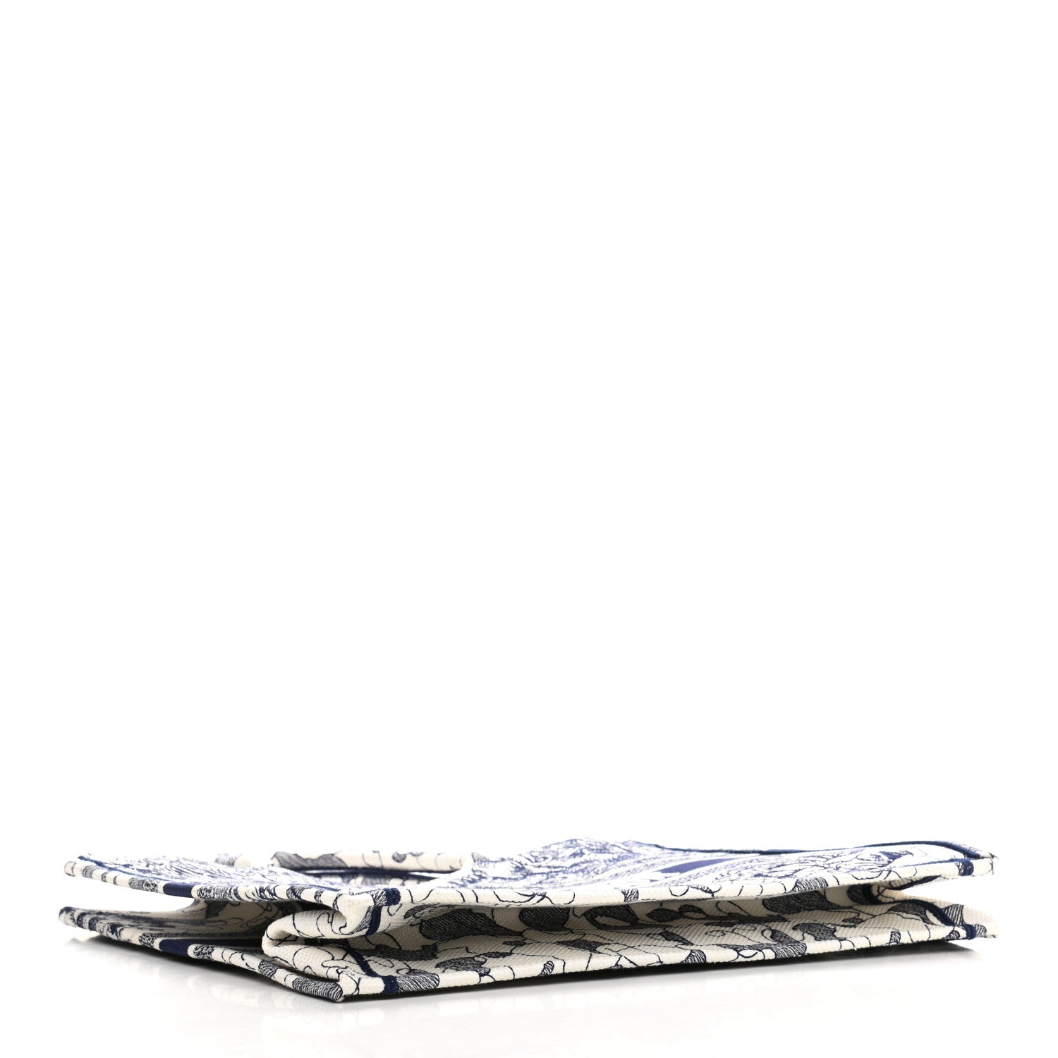 Christian Dior Canvas Embroidered Large Around The World Book Tote Blue 4 of 10