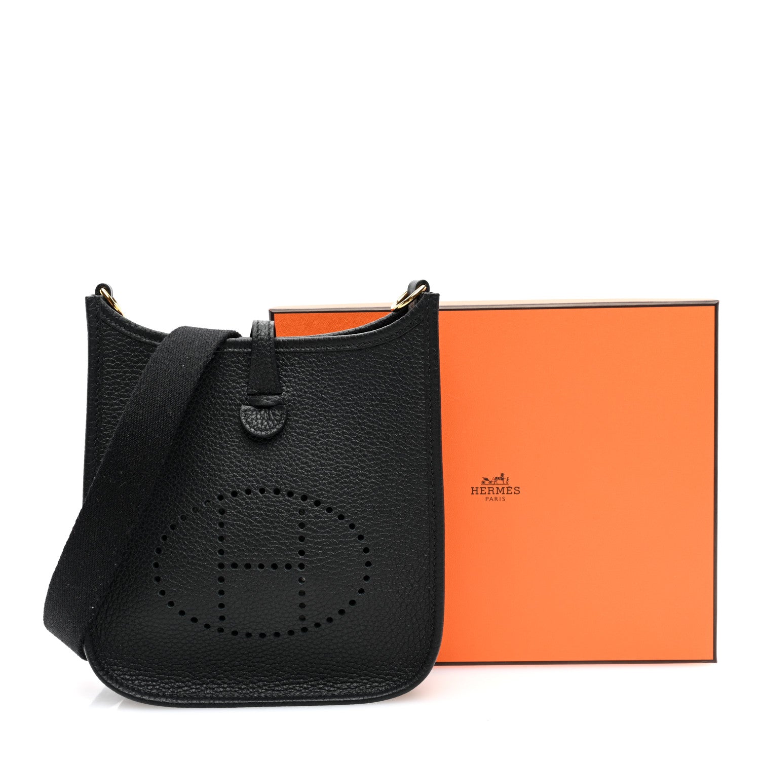 Hermes Taurillon Clemence Evelyne TPM Black 10 of 10