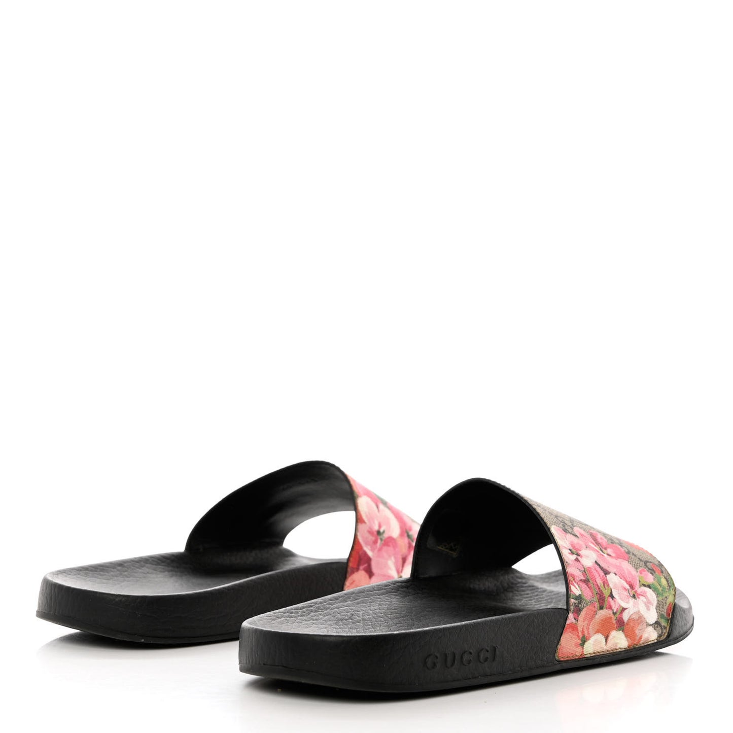 GG Supreme Monogram Blooms Slide Sandals 40 Beige Multicolor