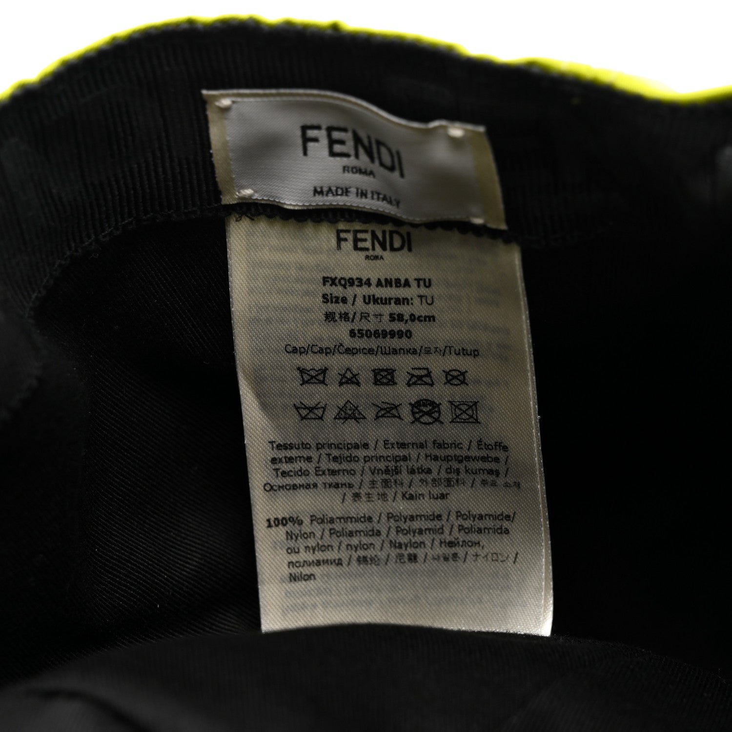 Fendi Nylon Cotton Baguette Pocket Baseball Hat Wasabi 9 of 9