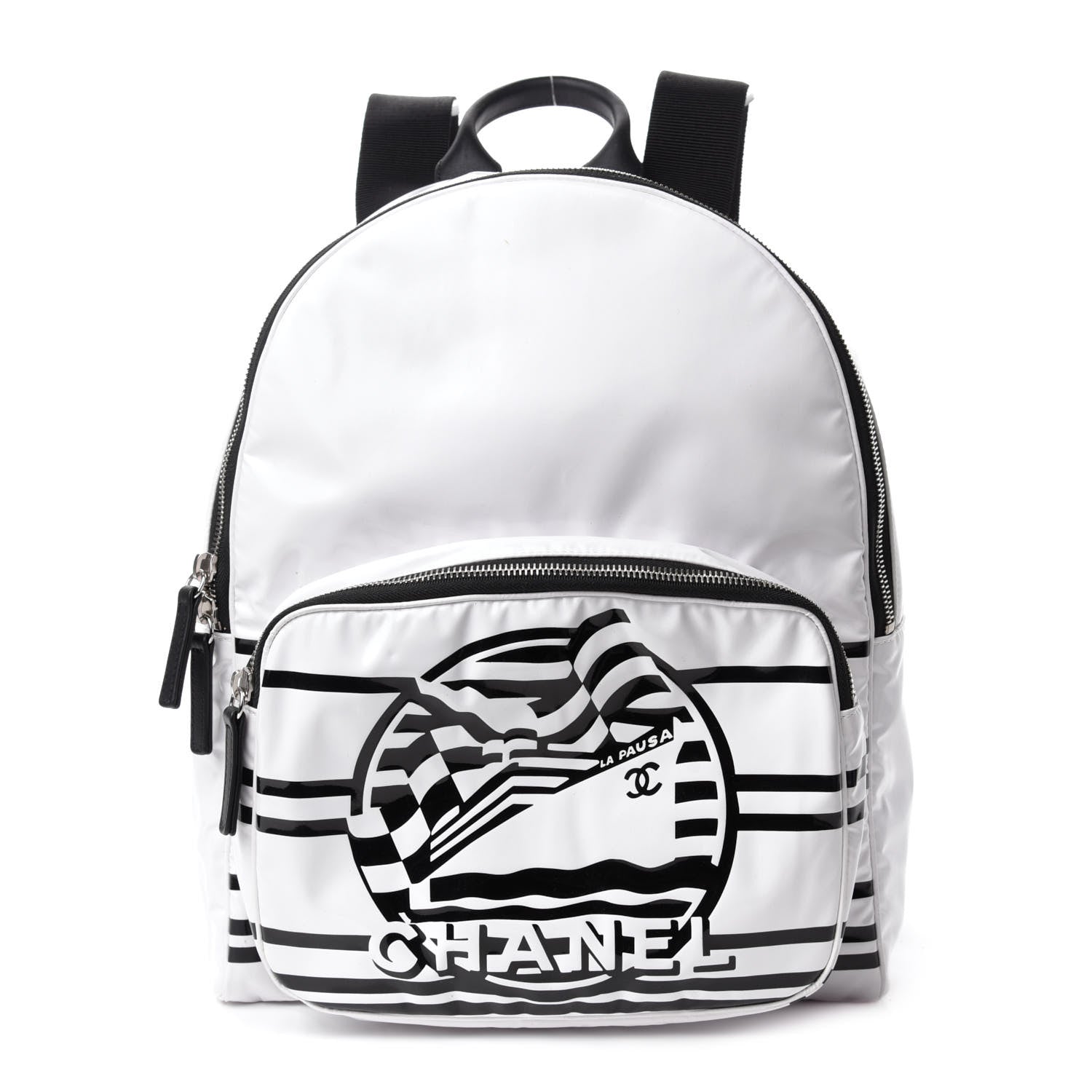 Chanel Vinyl La Pausa Bay Backpack White 763358 – FASHIONPHILE display picture 2