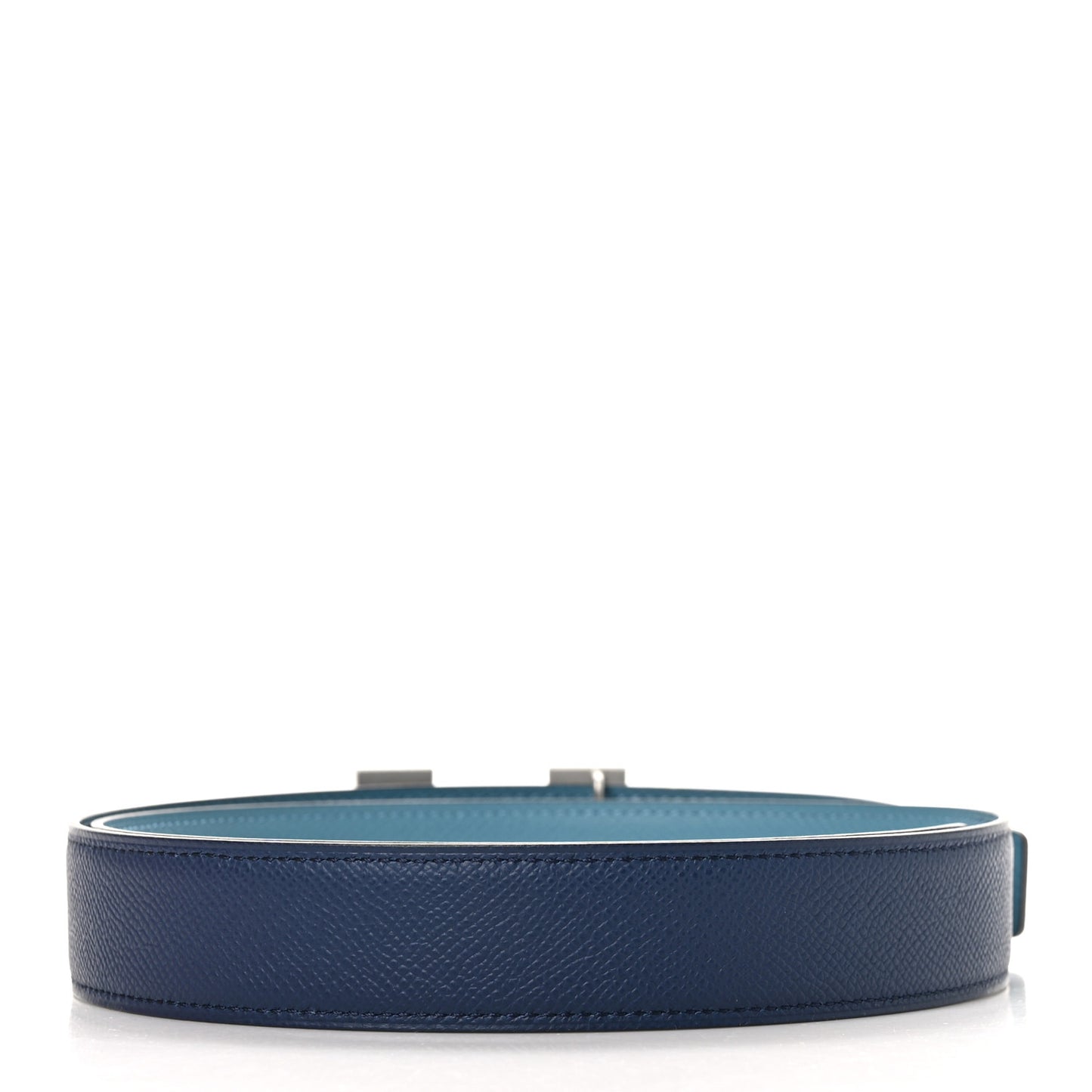 Epsom 32mm Strie H Belt 90 New Bleu Jean Bleu Navy