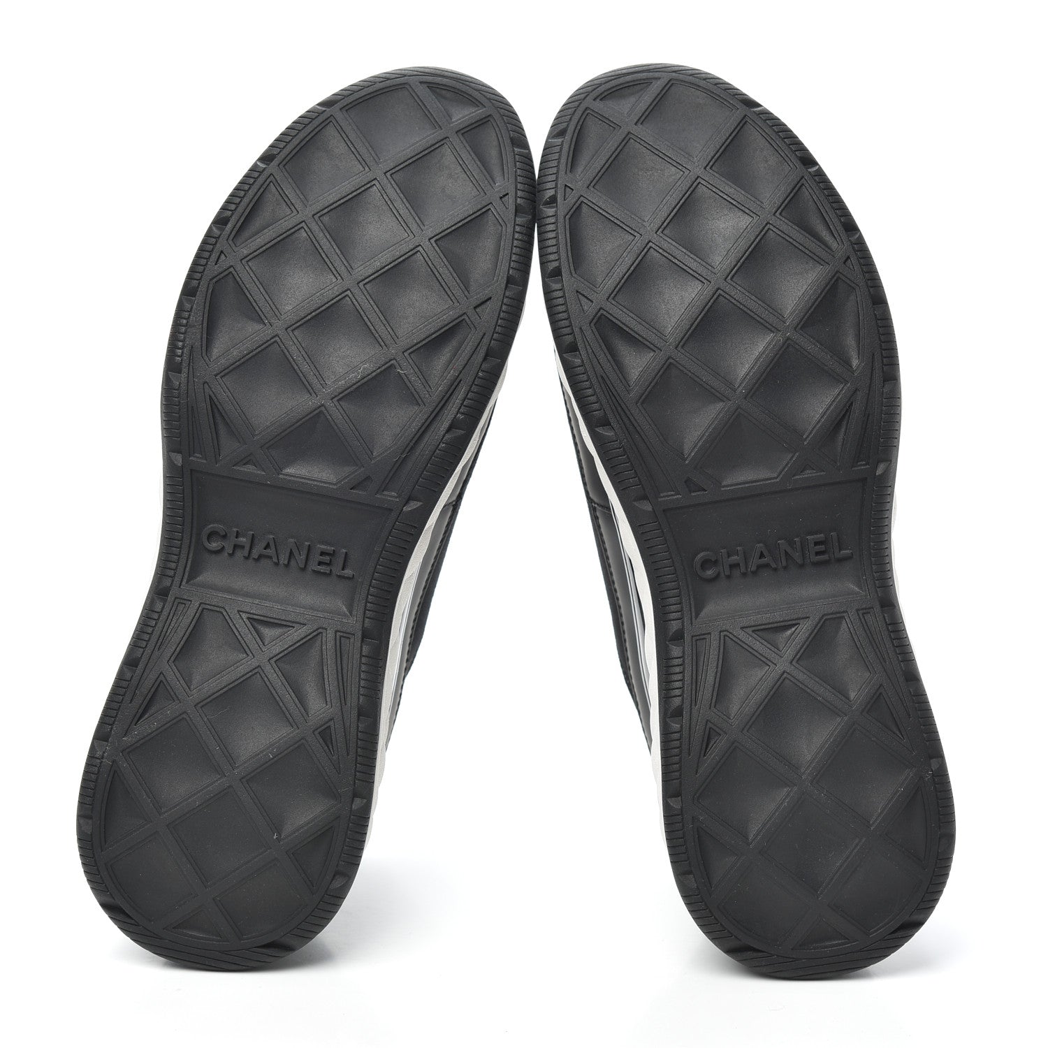 Chanel Fabric Calfskin Suede CC Sneakers 38.5 Black 7 of 7