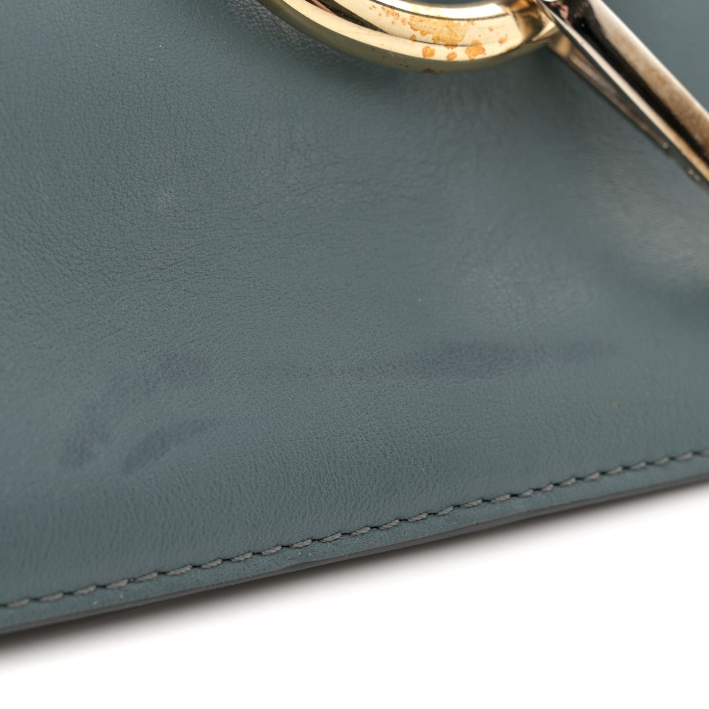 Calfskin Suede Medium Faye Shoulder Bag Ash Blue