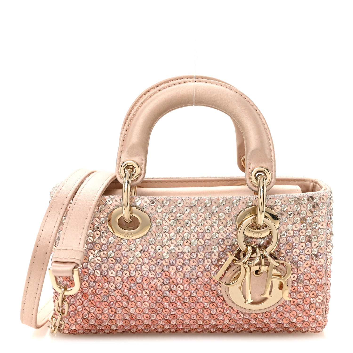 Christian Dior Satin Crystal Sequins Embroidered Micro Lady D-Joy