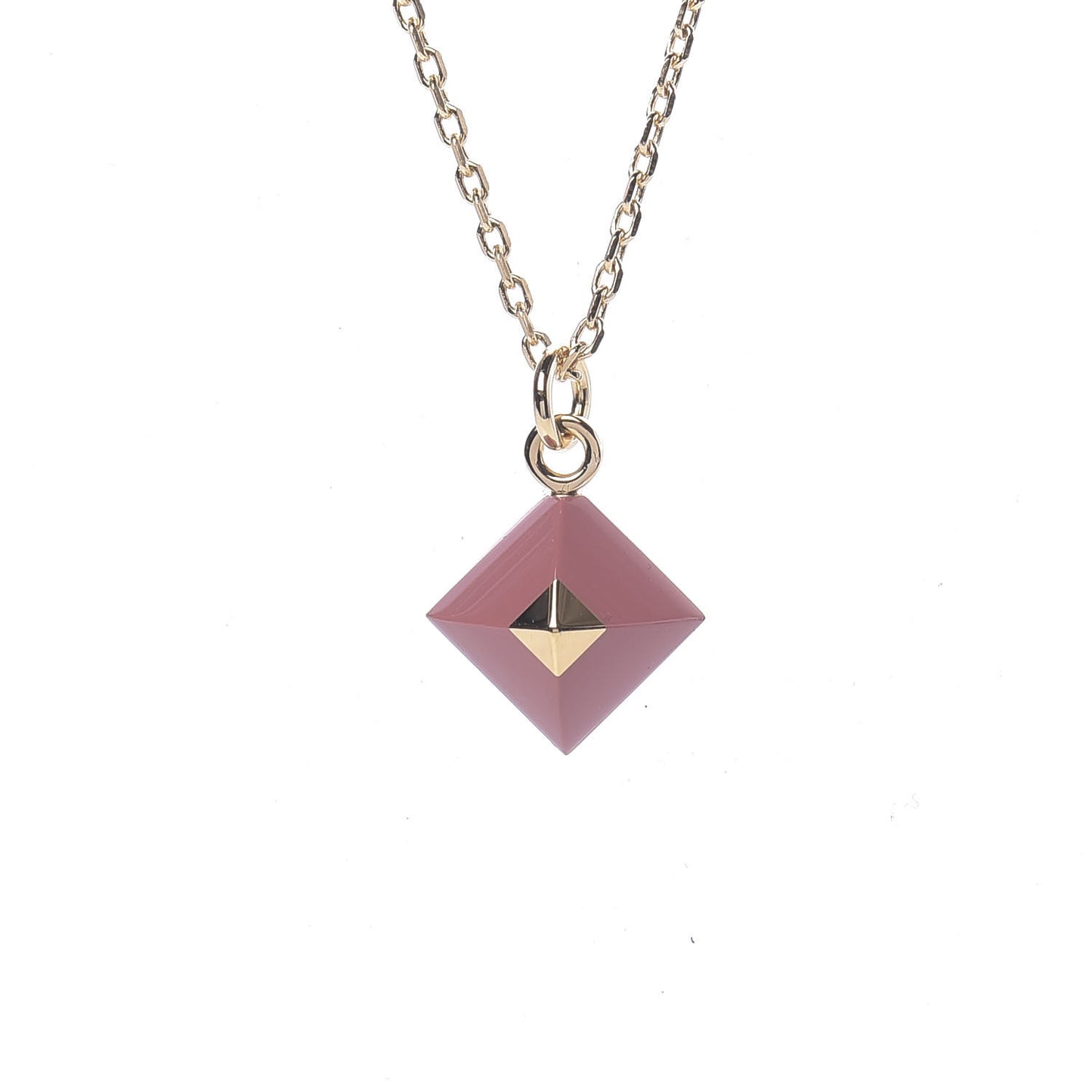 Gold Plated Medor Pendant Necklace Rose Blush