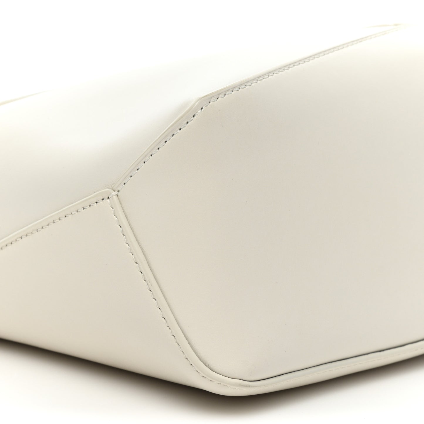 Satin Calfskin Small Puzzle Edge Bag White Glaze
