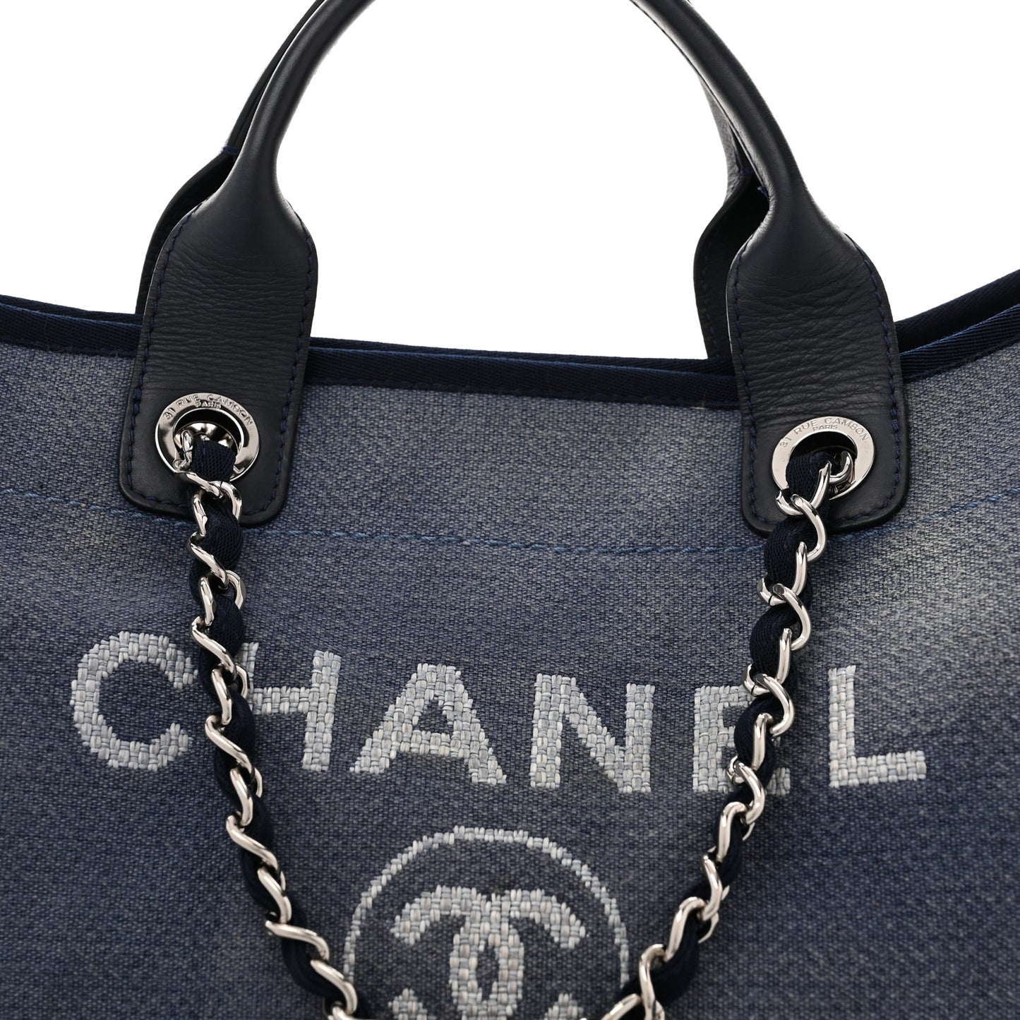 Canvas Medium Deauville Tote Blue