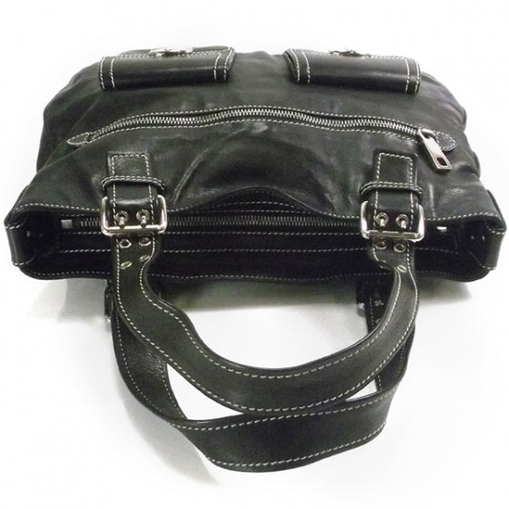 Leather Stella Tote Black
