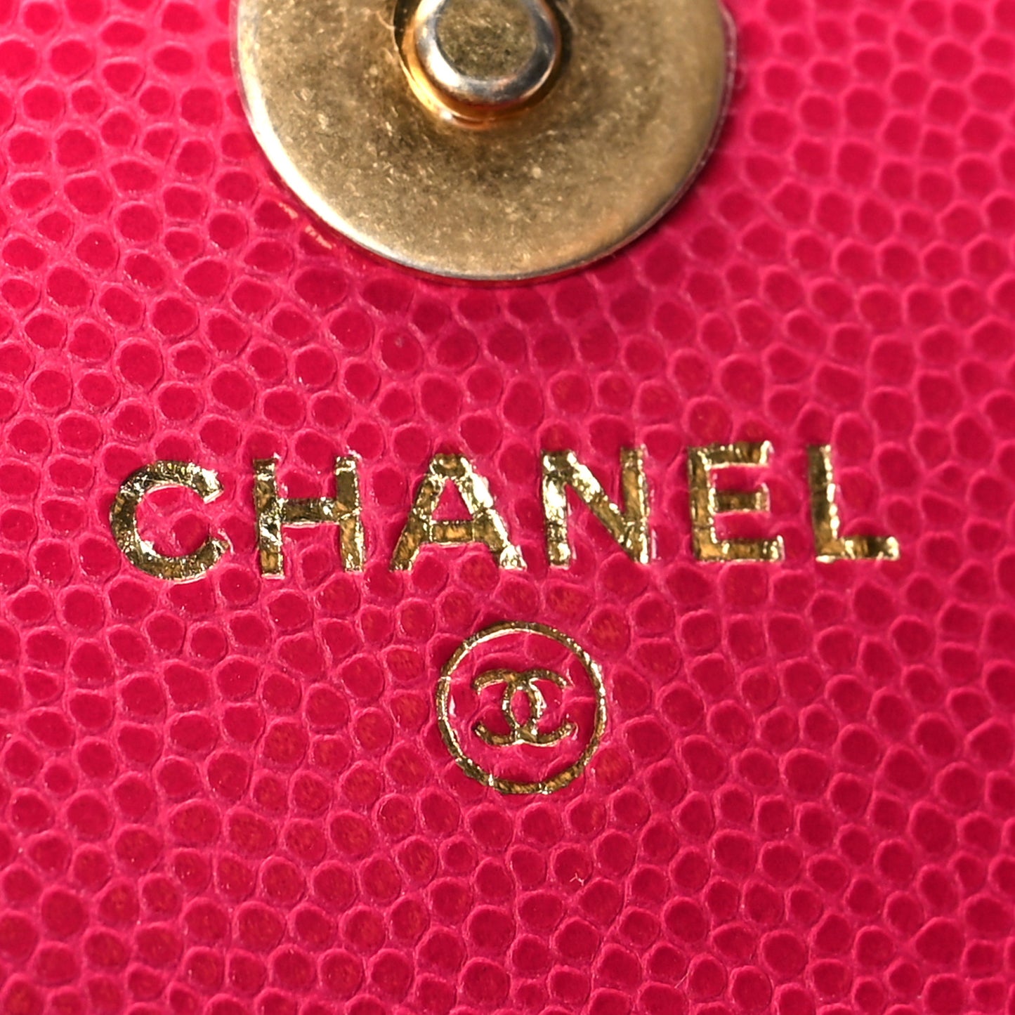 Caviar Twist Your Buttons Quilted Flap Chain Belt Bag Dark Pink