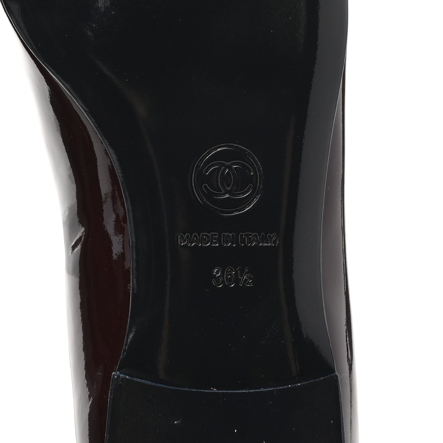 Patent CC Cap Toe Ballerina Flats 36.5 Navy Burgundy