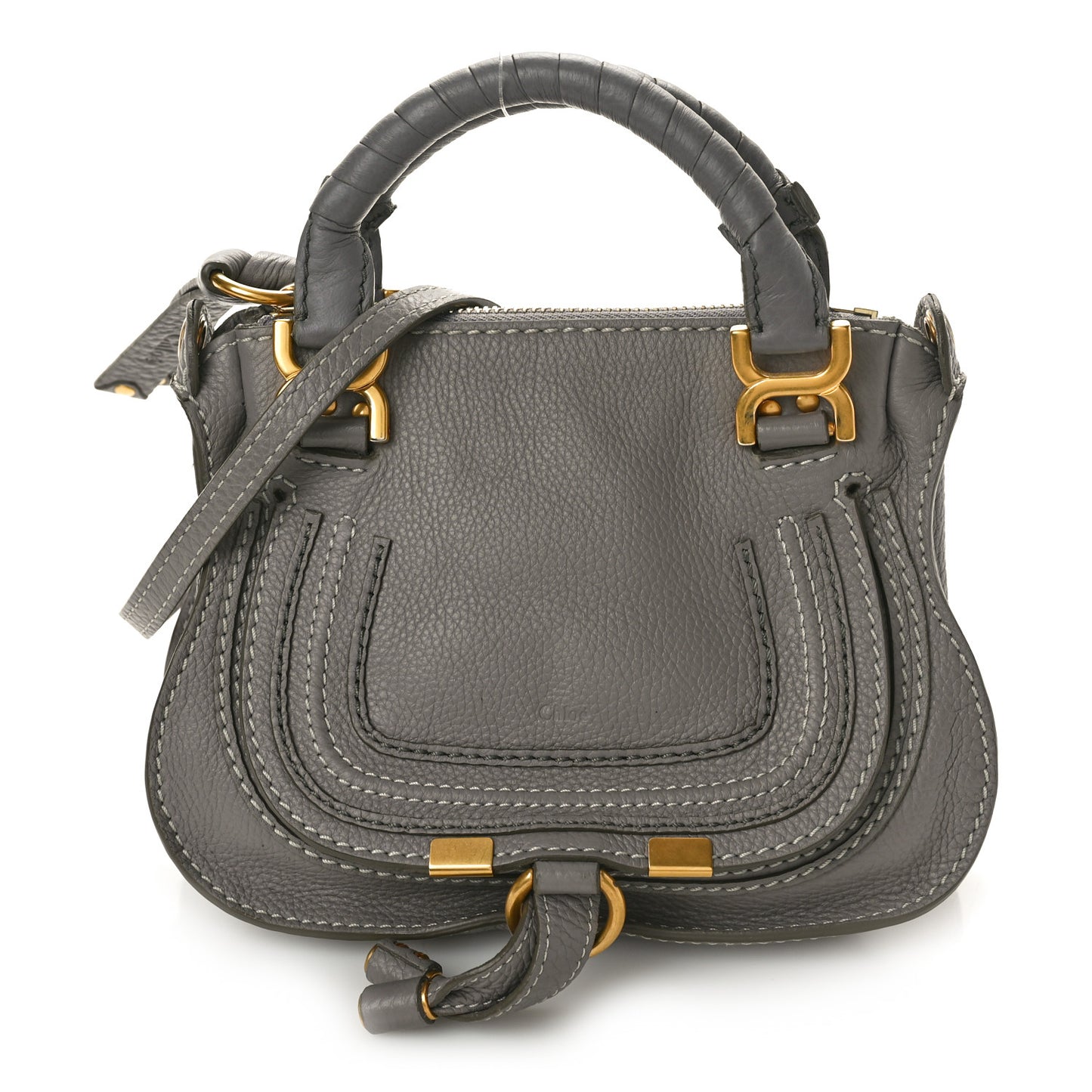 Calfskin Mini Marcie Satchel Cashmere Grey