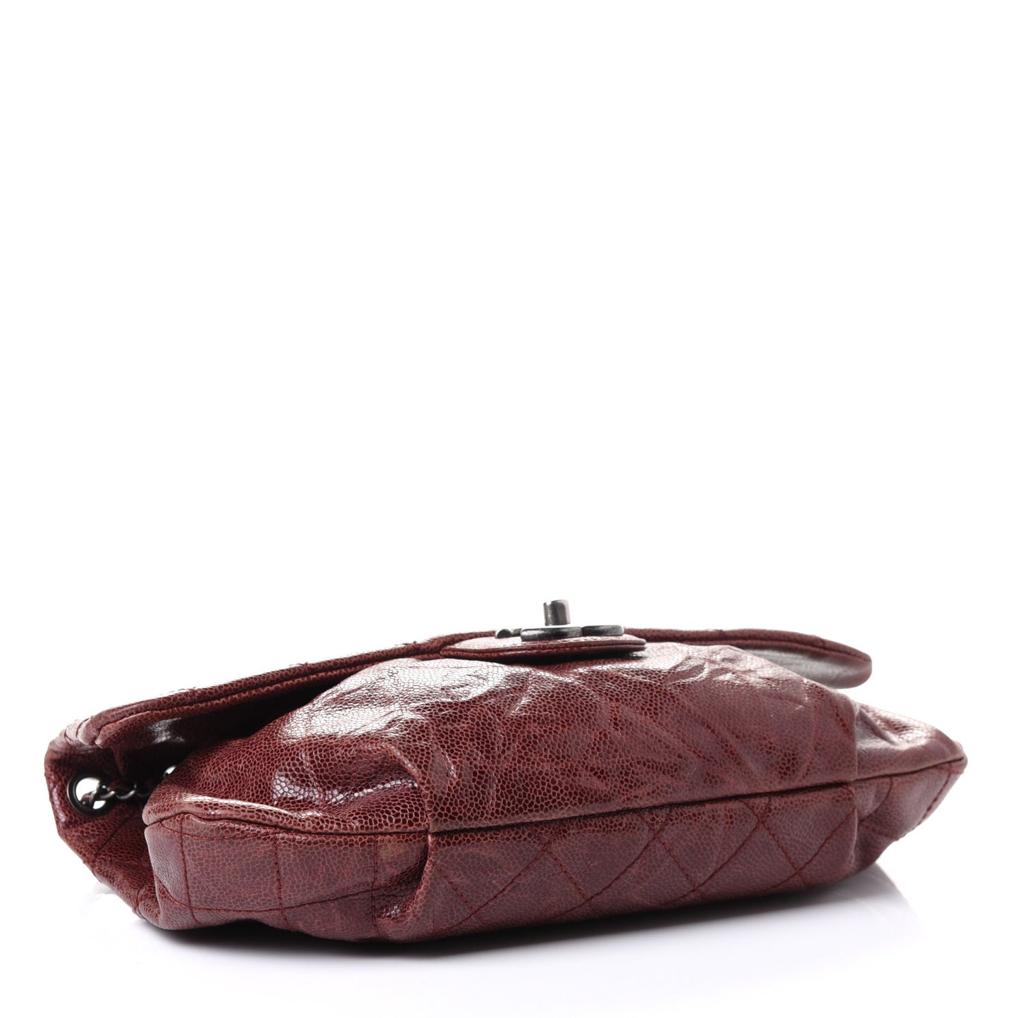 Caviar Quilted Medium Elastic Flap Bordeaux