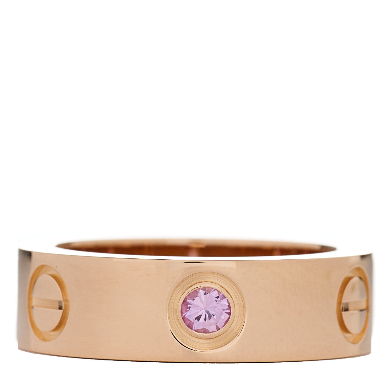 18K Pink Gold Pink Sapphire 5.5mm LOVE Ring 49 5