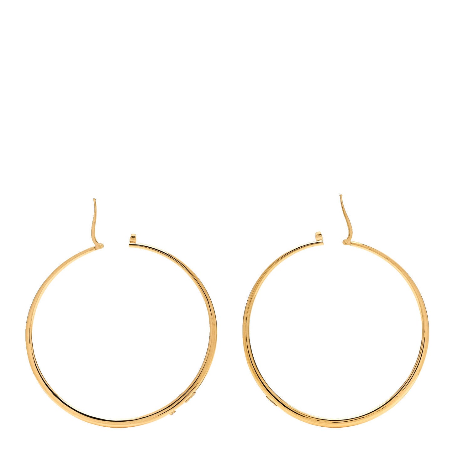 18K Yellow Gold XL Graduated Curved Hoop Earrings