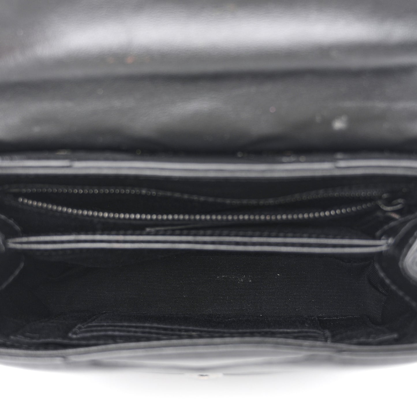 Calfskin Y Quilted Monogram Monochrome Toy Loulou Crossbody Bag Black