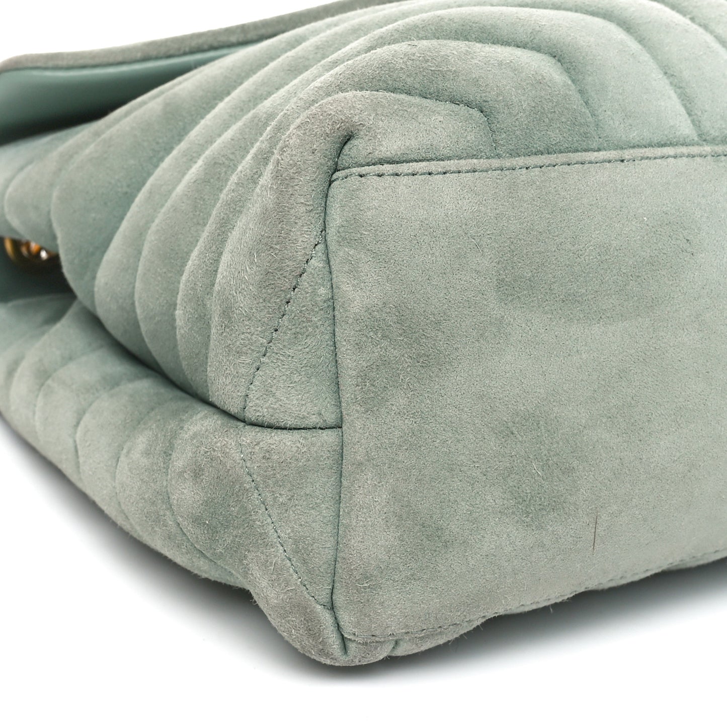 Suede Y Quilted Monogram Medium Loulou Chain Satchel Vert Opaline