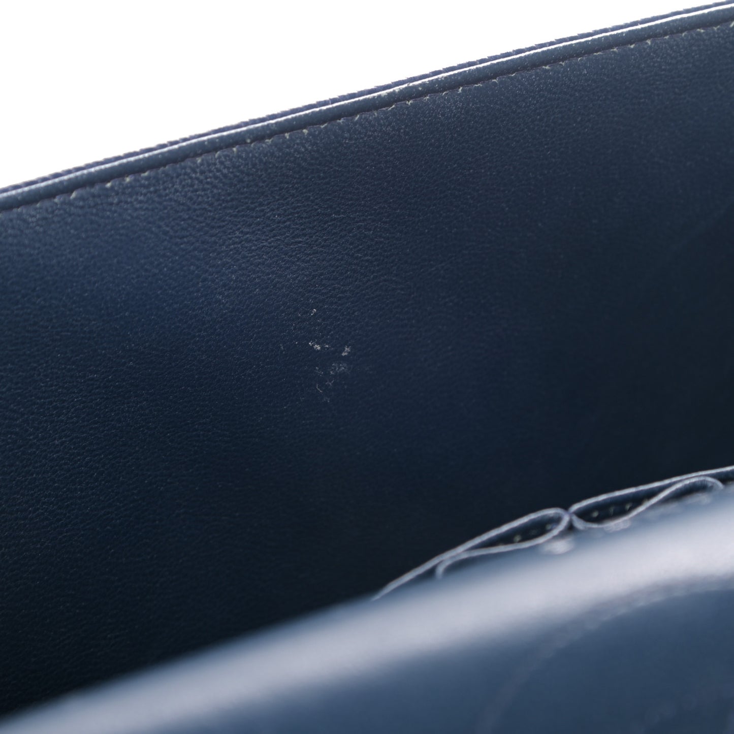 Caviar Quilted Jumbo Double Flap Navy Blue