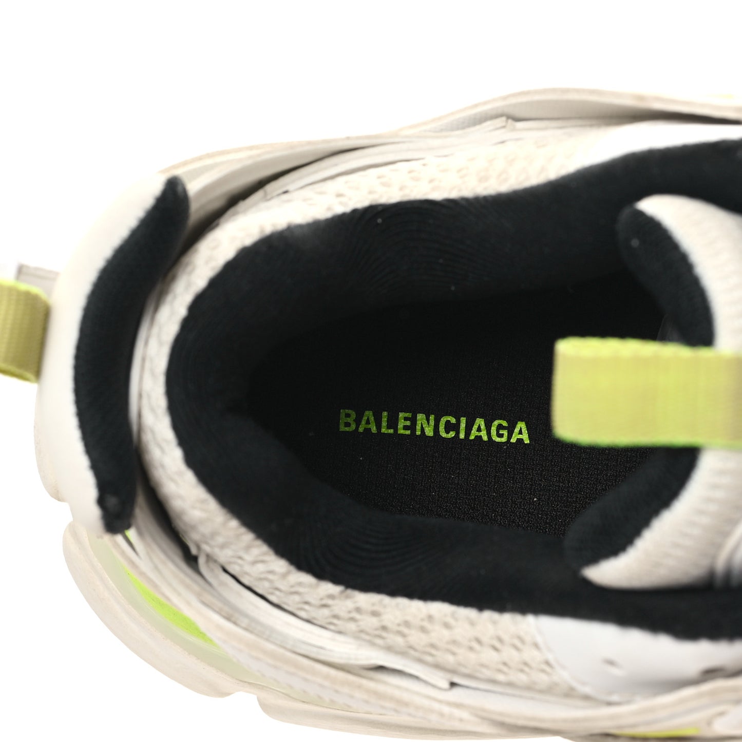 Mesh Worn Out Mens Track Sneakers 39 White Fluo Yellow