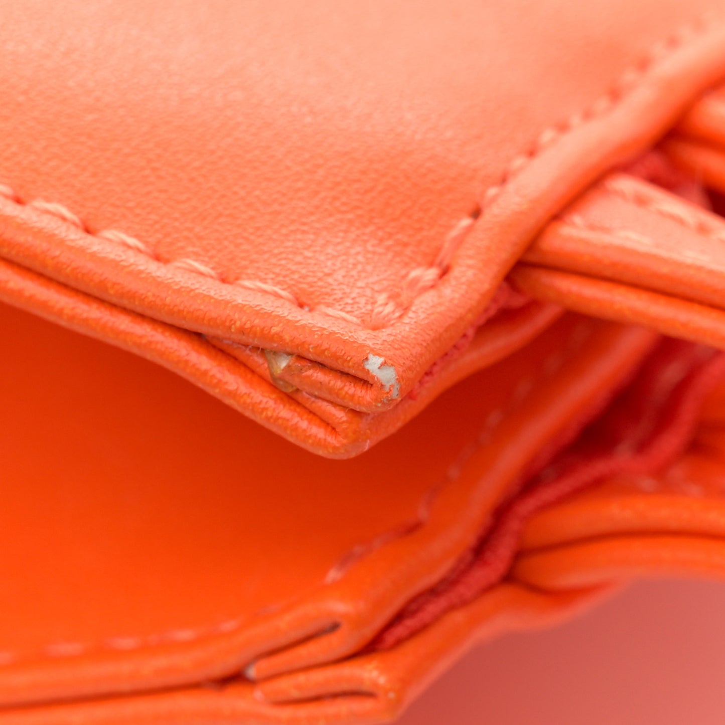 Vegan Leather Small Shopping Bag Orange