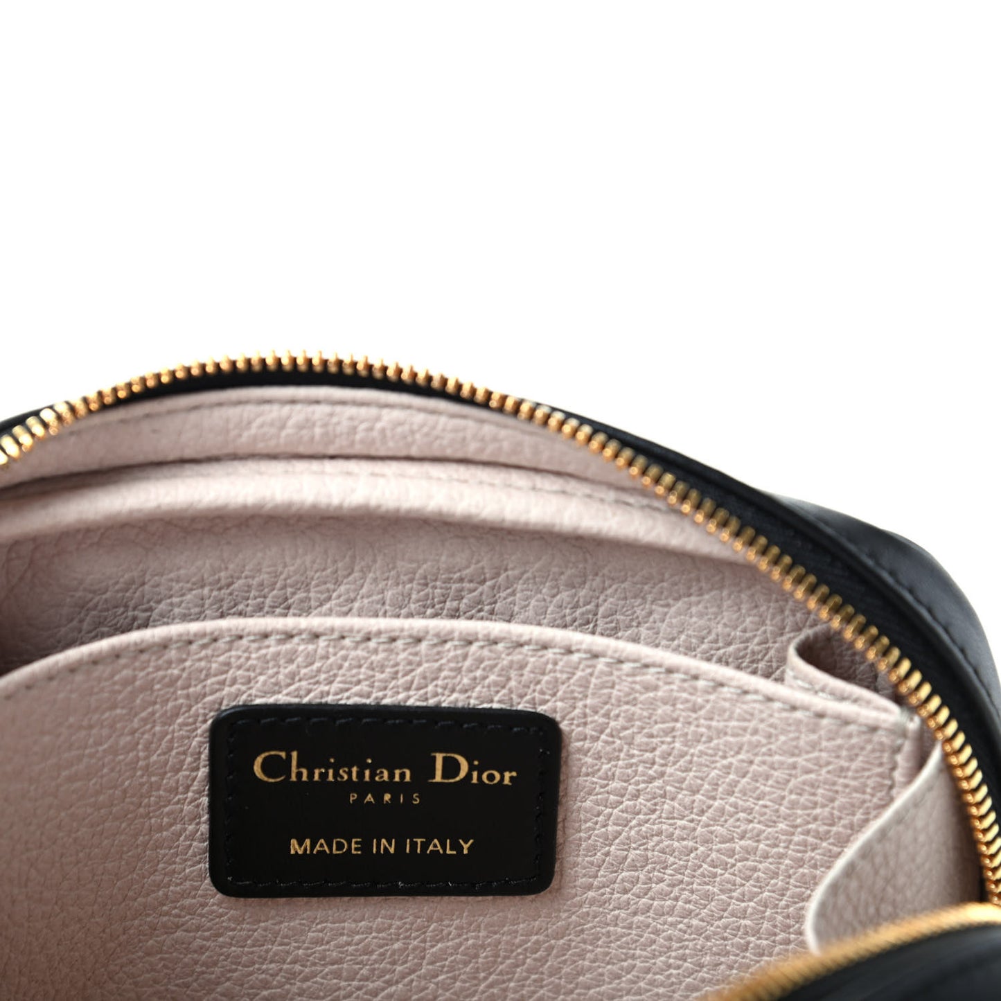 Lambskin Cannage Small Caro Zipped Pouch Black