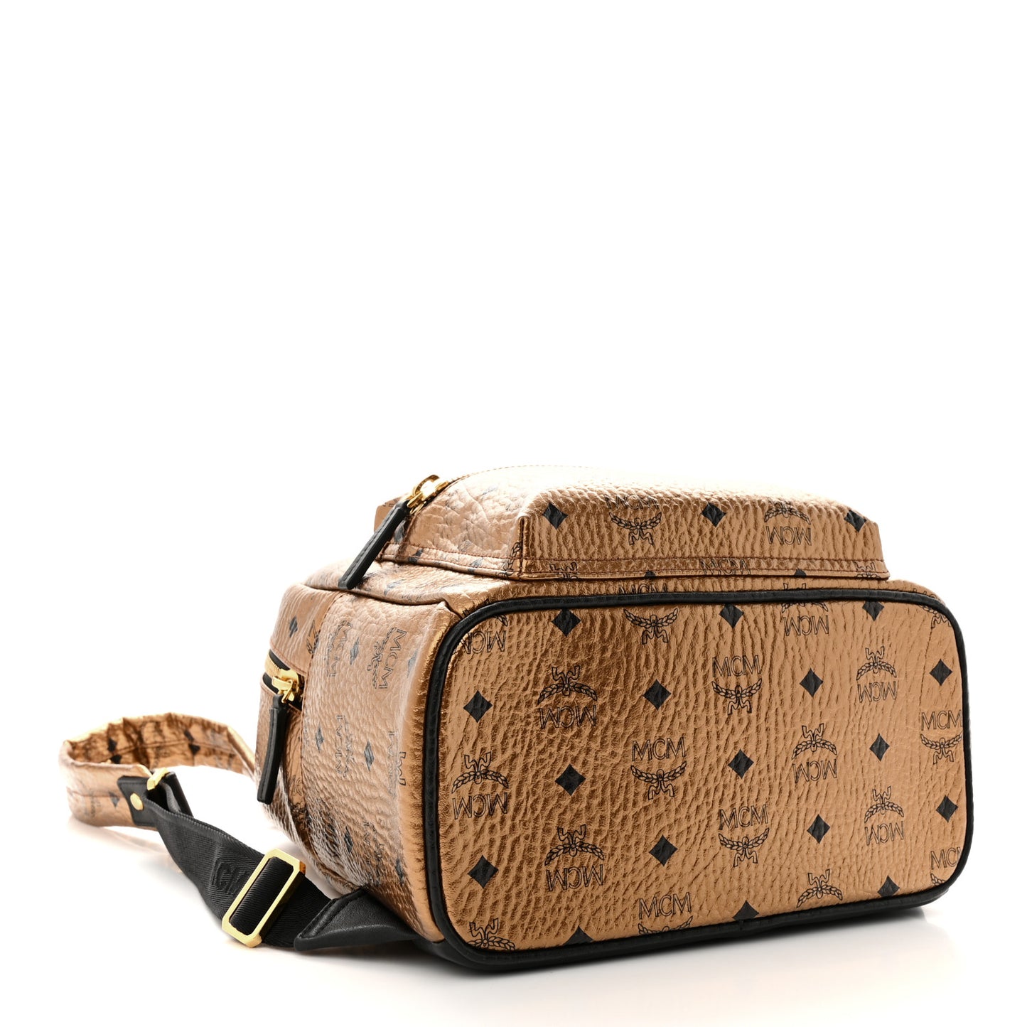 Metallic Visetos Small Stark Backpack Gold
