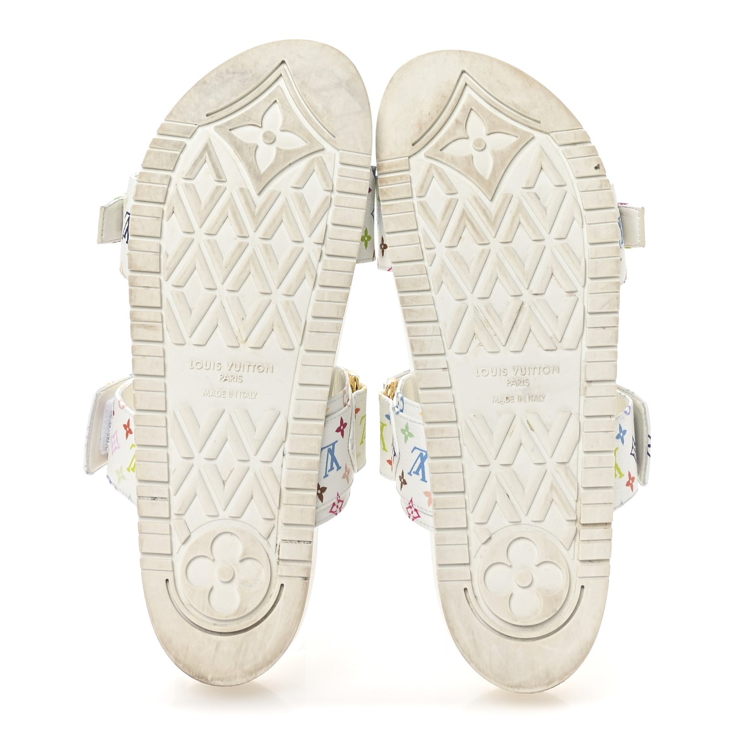 LV X TM Monogram Multicolor Bom Dia Comfort Mule Sandals 38.5 White