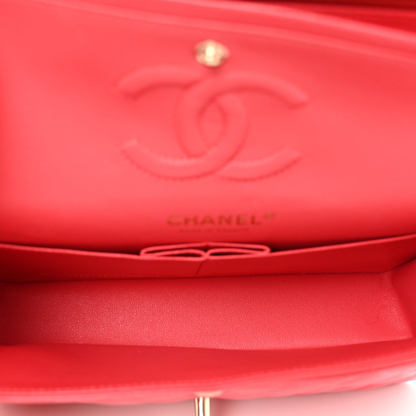 Caviar Quilted Small Double Flap Red