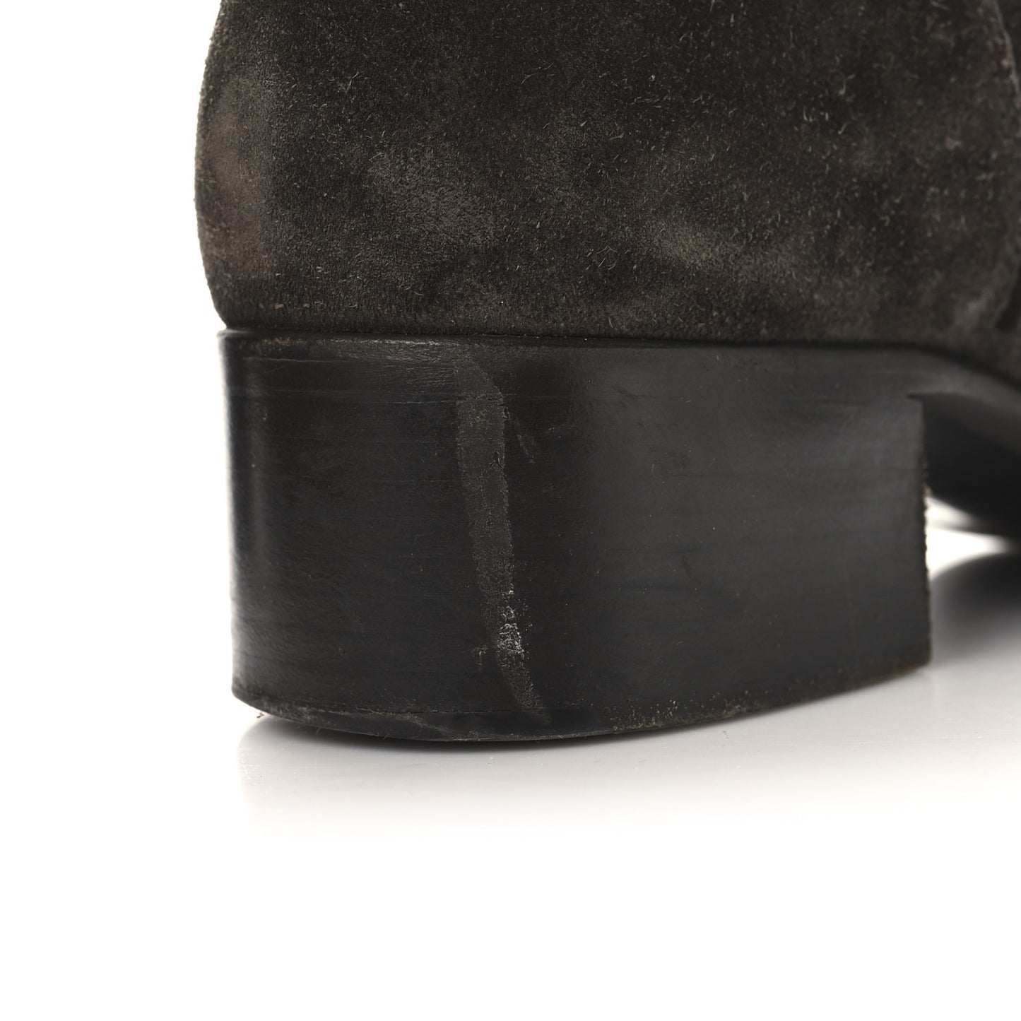 Suede Metal Triangle Logo Boots 41 Brown