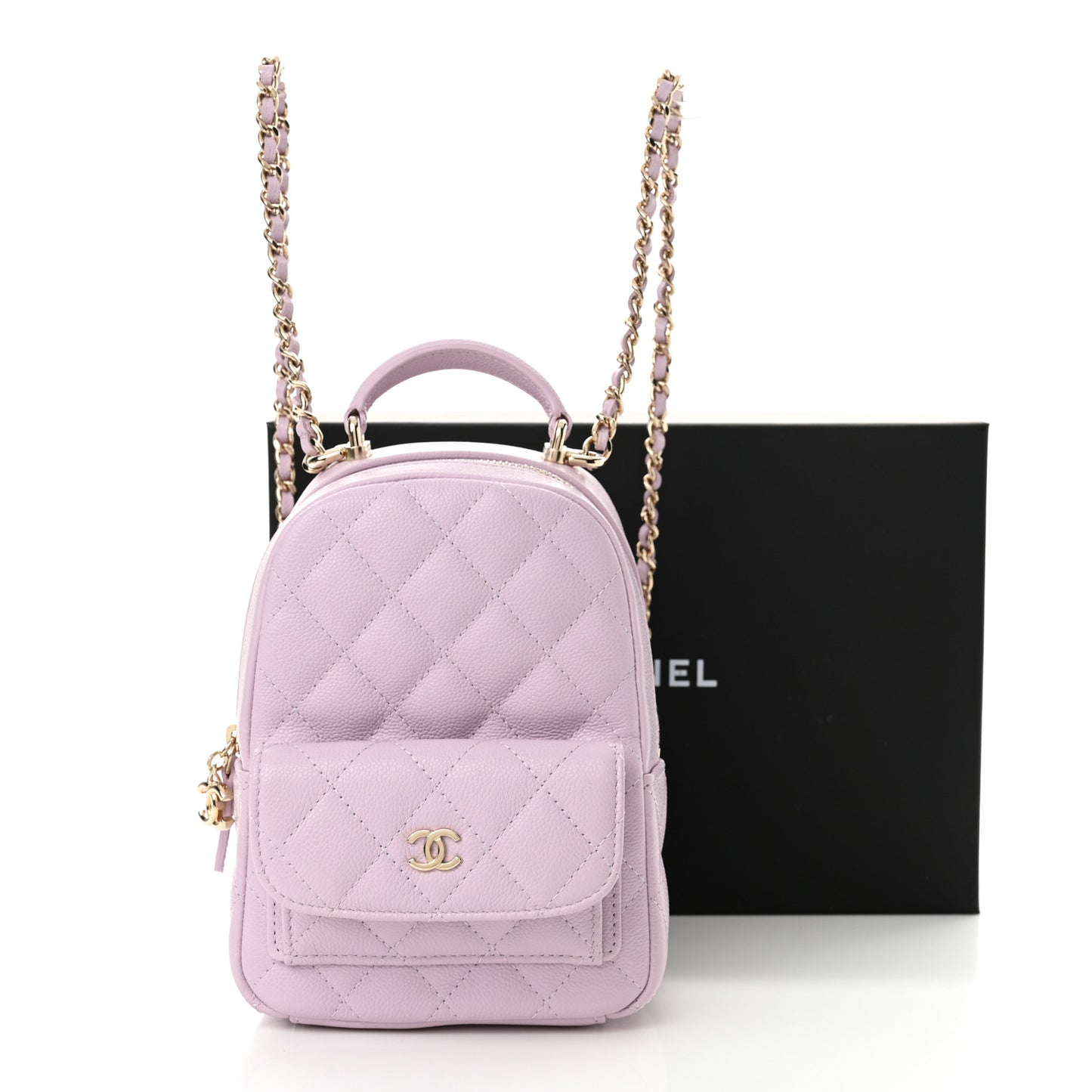 Caviar Quilted CC Mini Classic Backpack Lilac