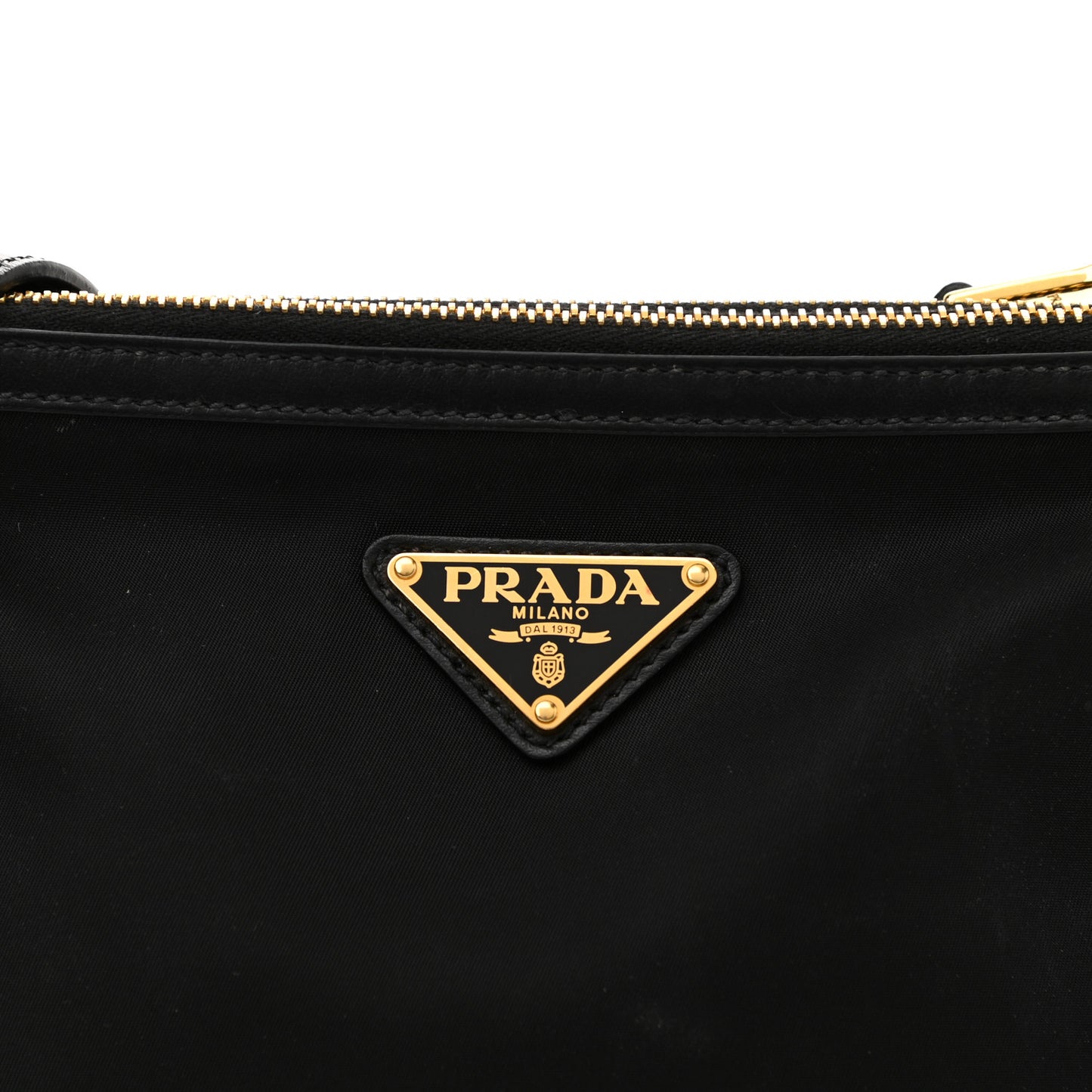 Tessuto Nylon Soft Calf Double Zip Crossbody Bag Black