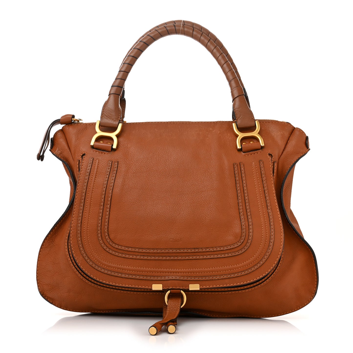 Calfskin Large Marcie Satchel Tan