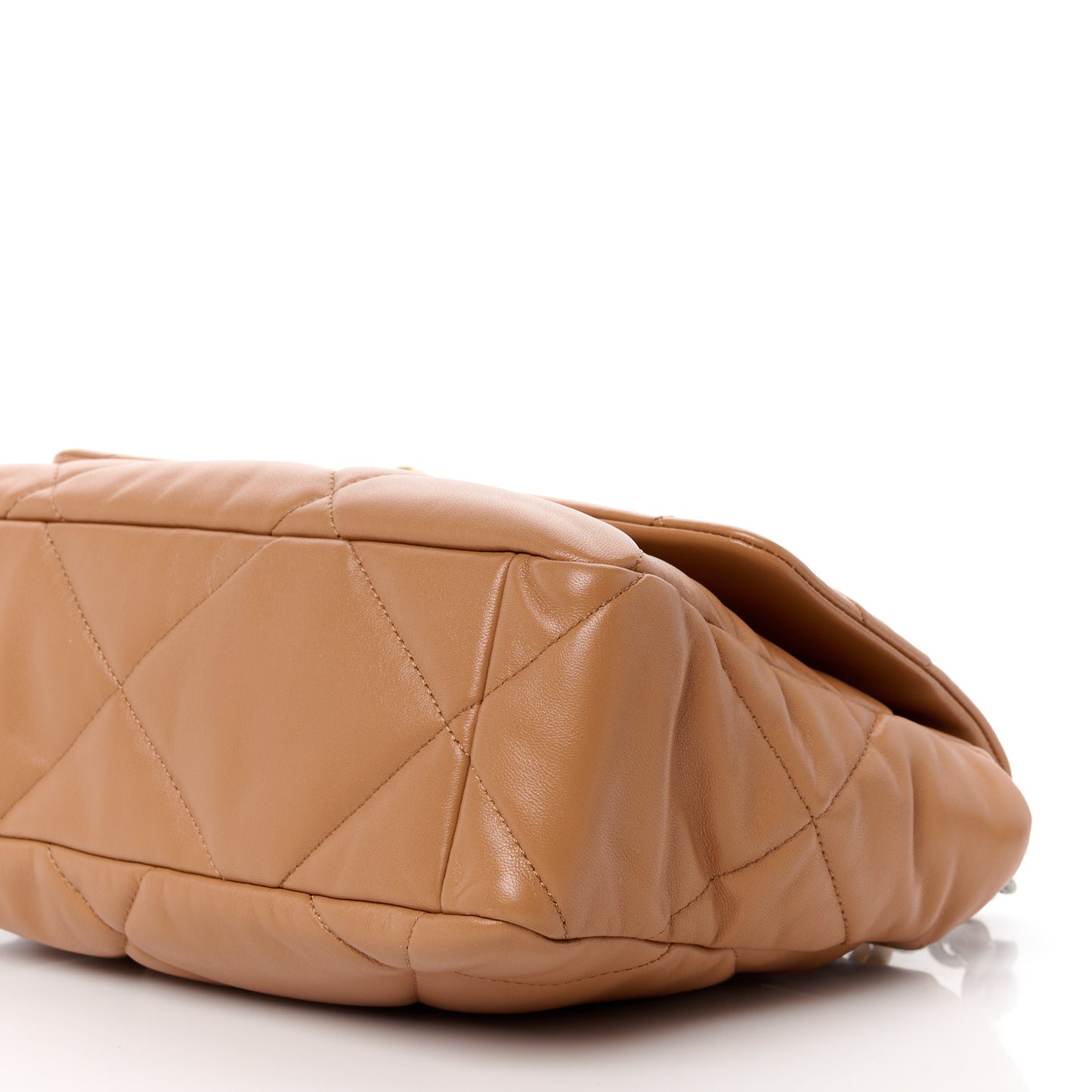 Lambskin Quilted Large Chanel 19 Flap Brown